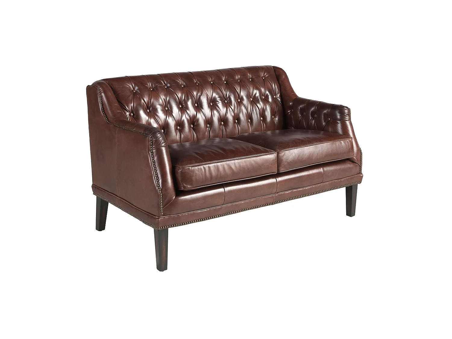 Sofa Chester 2-osobowa ze skóry w kolorze koniakowego brązu 6290 ANGEL CERDA