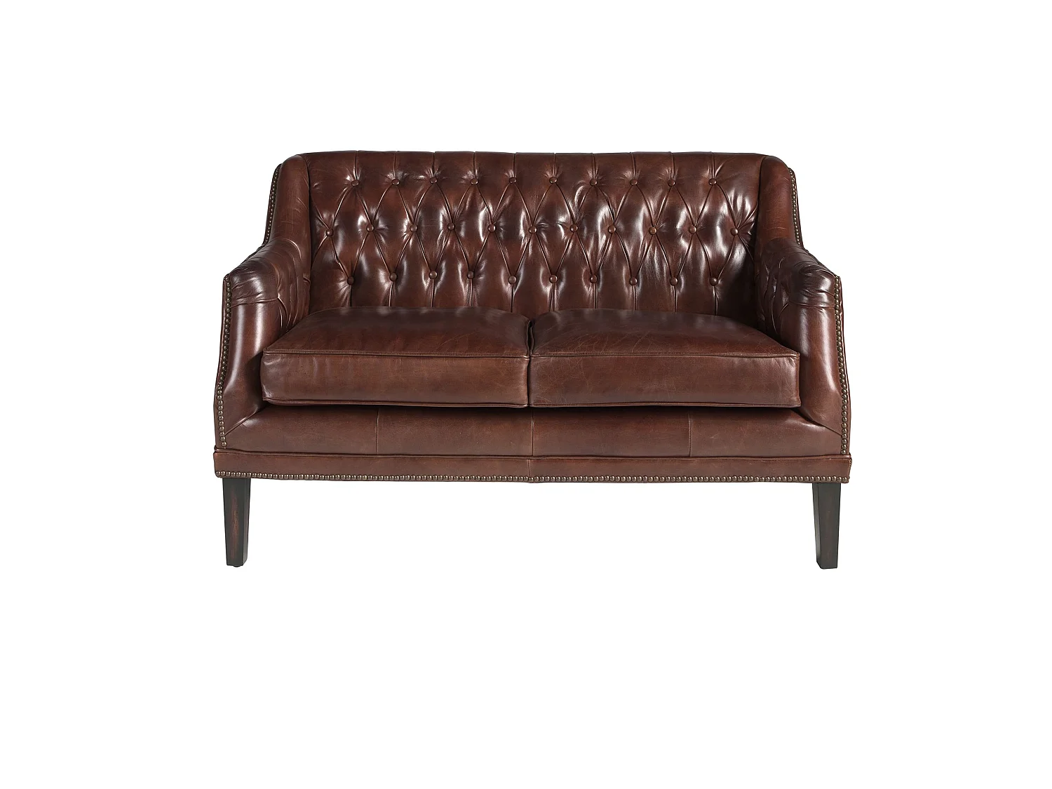 Sofa Chester 2-osobowa ze skóry w kolorze koniakowego brązu 6290 ANGEL CERDA