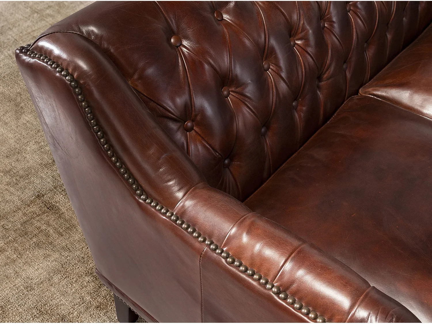 Sofa Chester 2-osobowa ze skóry w kolorze koniakowego brązu 6290 ANGEL CERDA