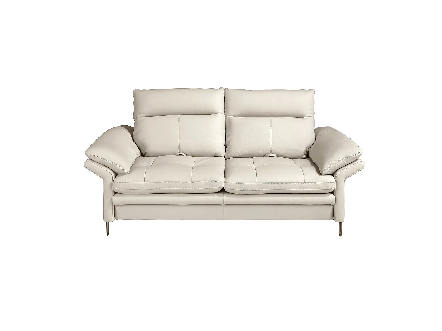 Canapé 2 places en cuir gris taupe 6284 ANGEL CERDA