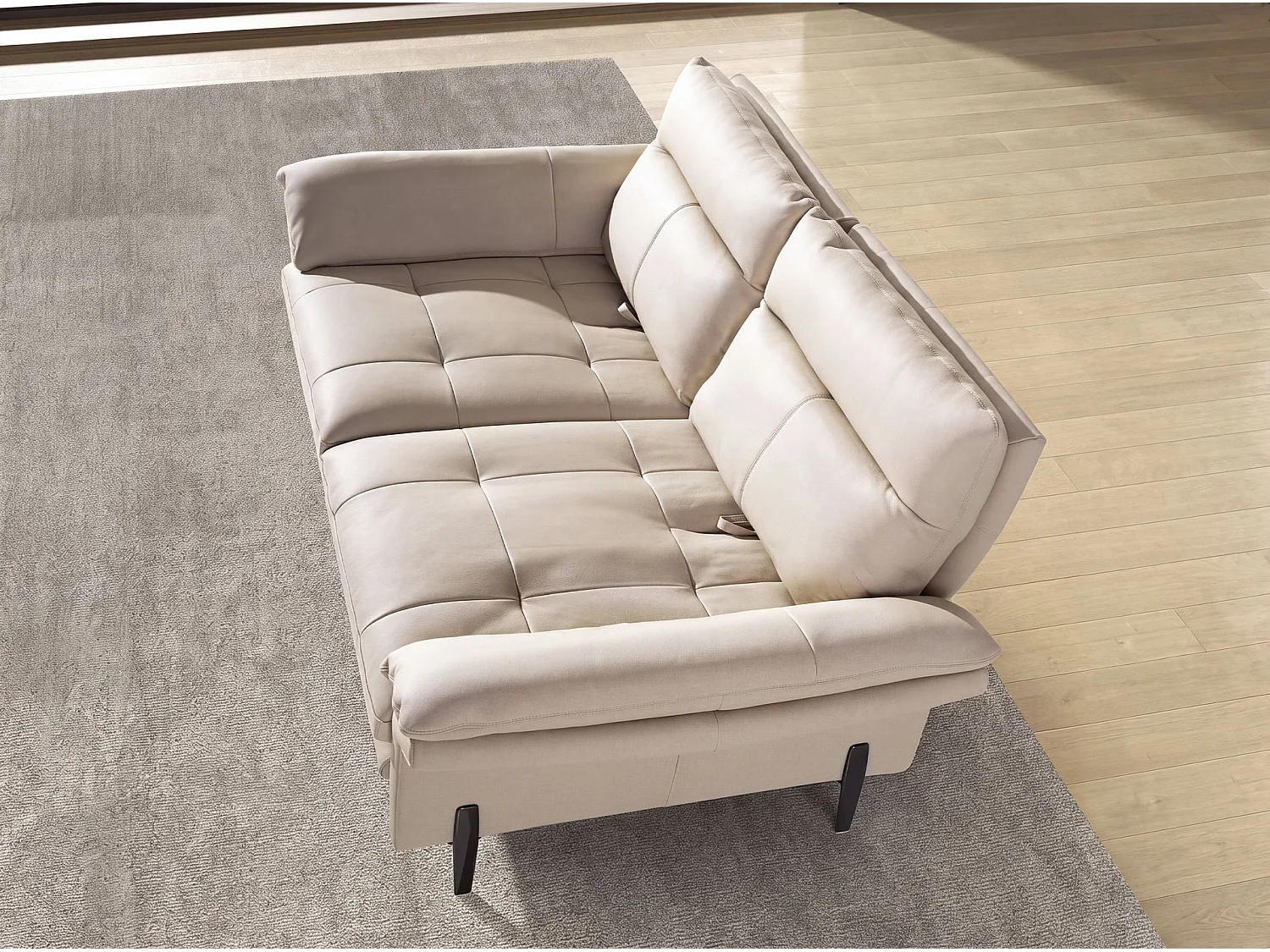Canapé 2 places en cuir gris taupe 6284 ANGEL CERDA
