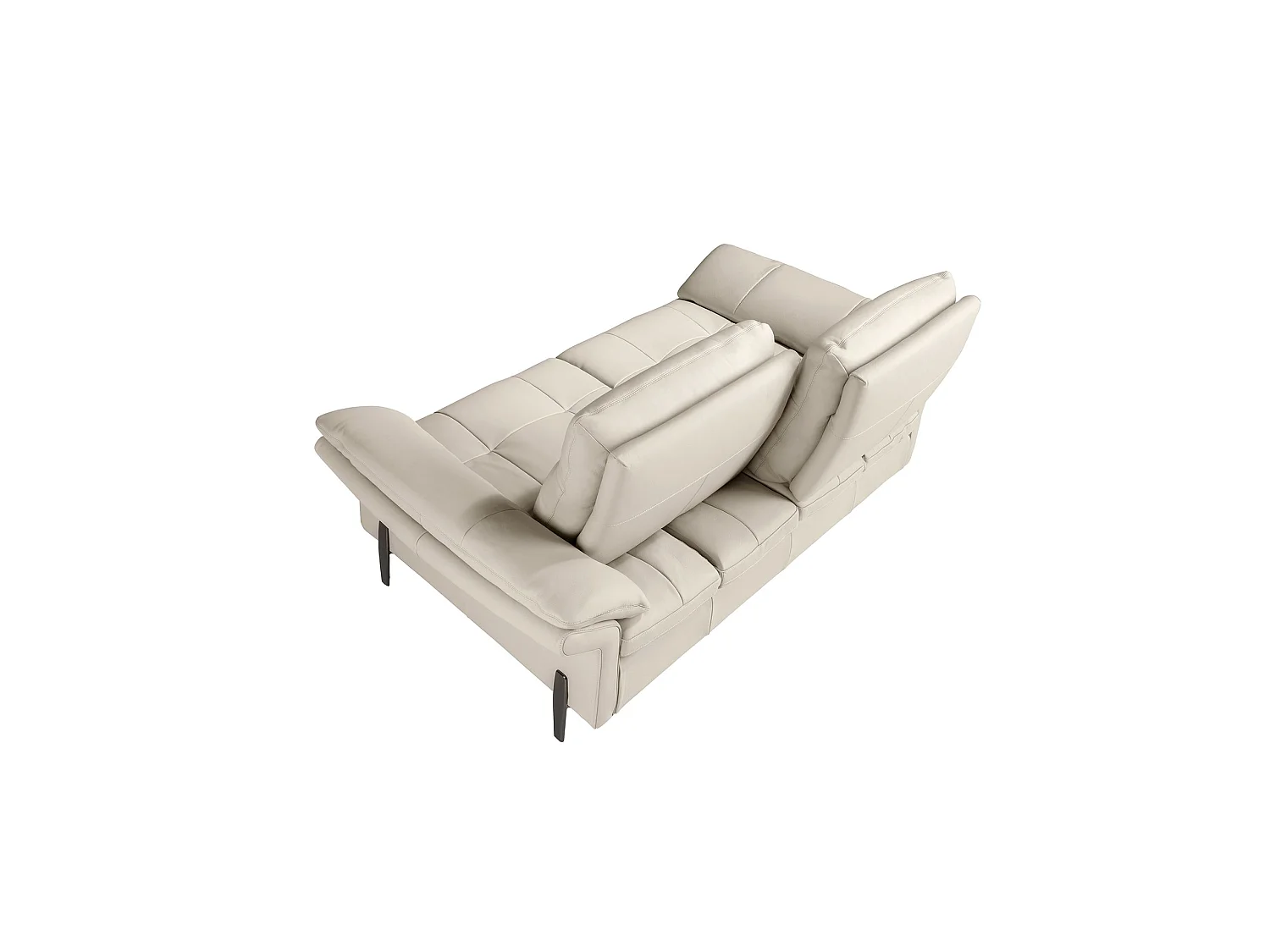 Canapé 2 places en cuir gris taupe 6284 ANGEL CERDA