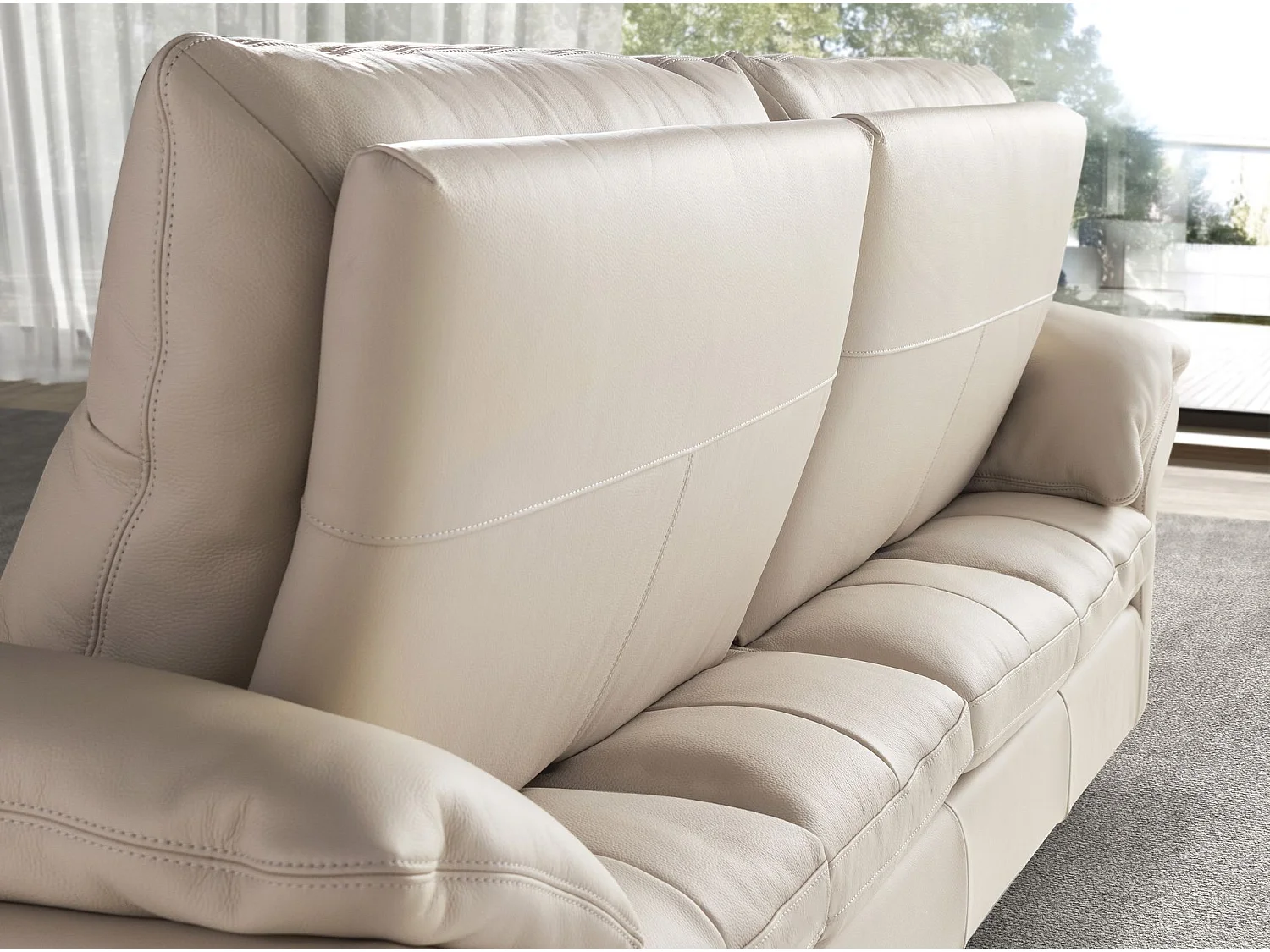 Sofá 3 plazas piel gris taupe 6285 ANGEL CERDA