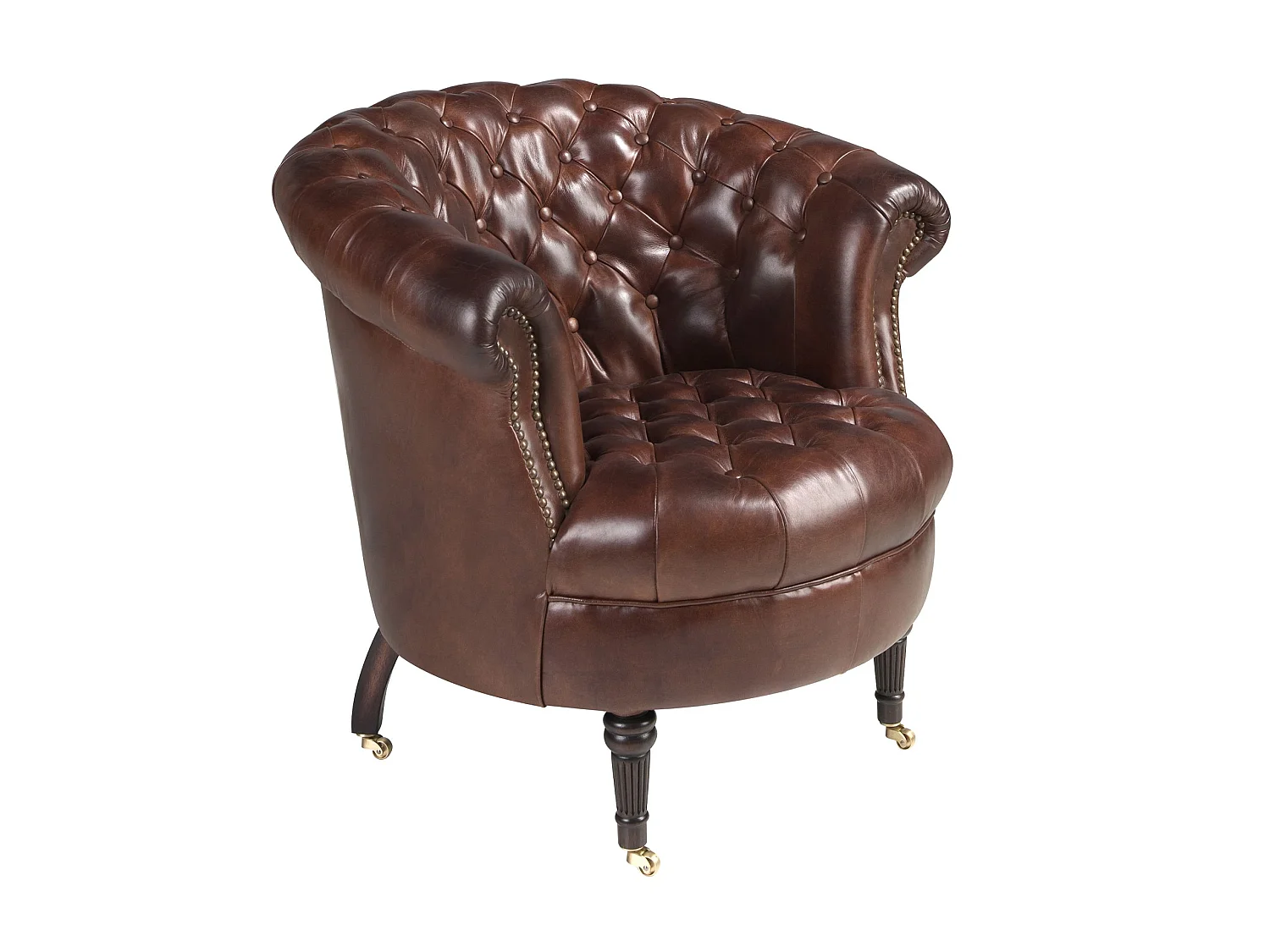 Fauteuil Chester en cuir marron cognac 5202 ANGEL CERDA
