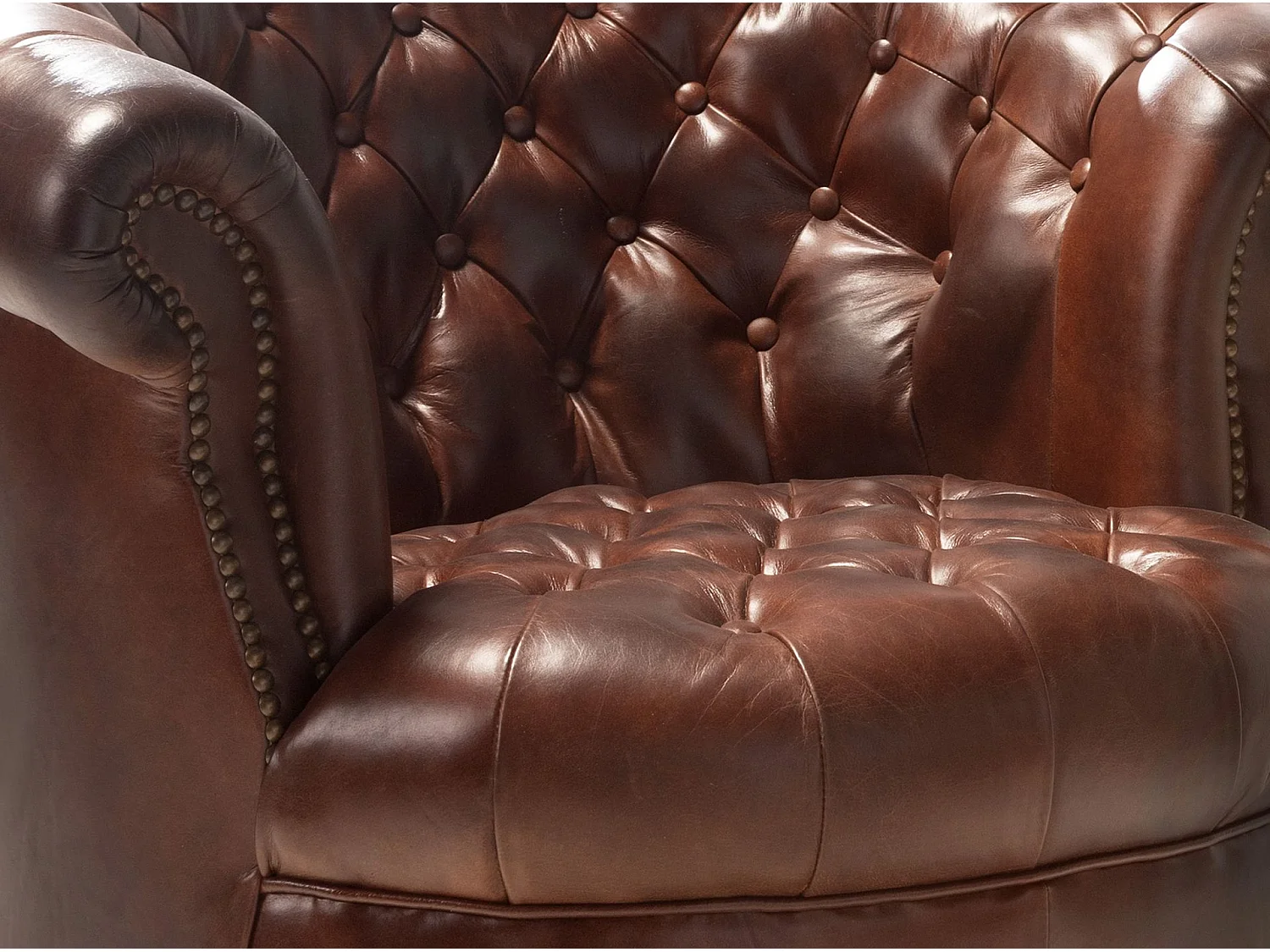 Fauteuil Chester en cuir marron cognac 5202 ANGEL CERDA