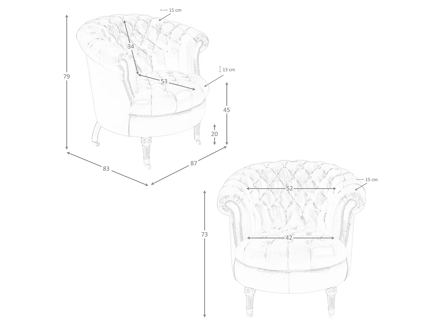 Fauteuil Chester en cuir marron cognac 5202 ANGEL CERDA