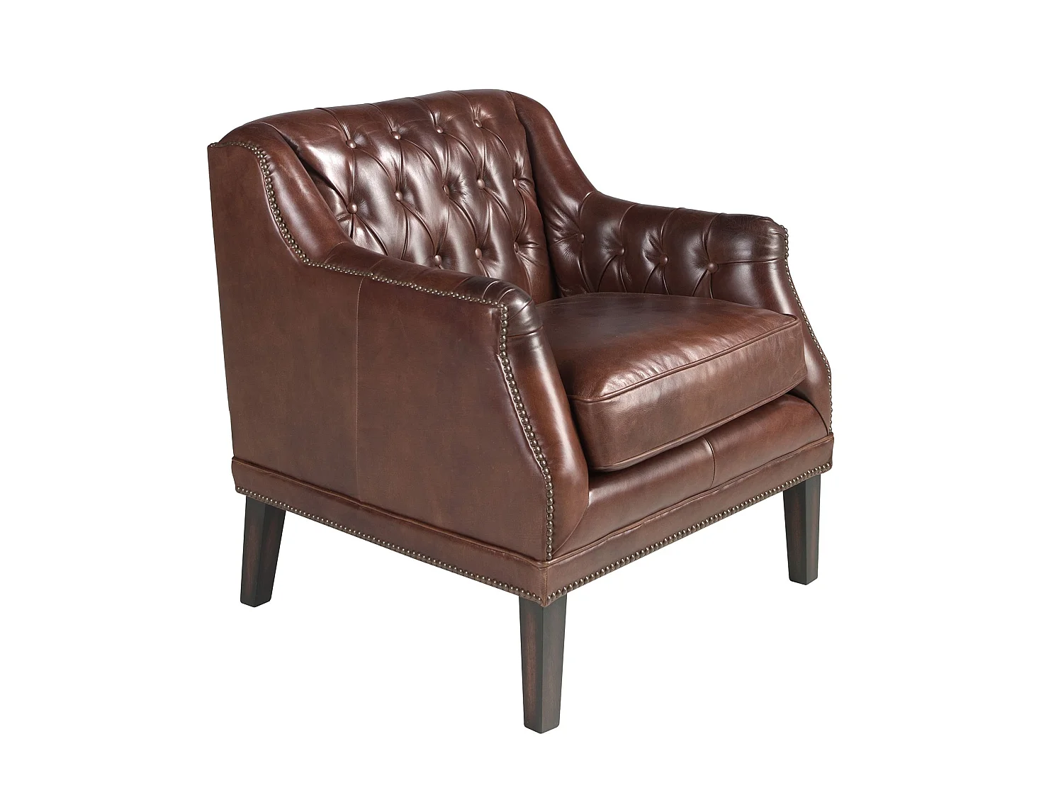 Fauteuil Chester en cuir marron cognac 5204 ANGEL CERDA