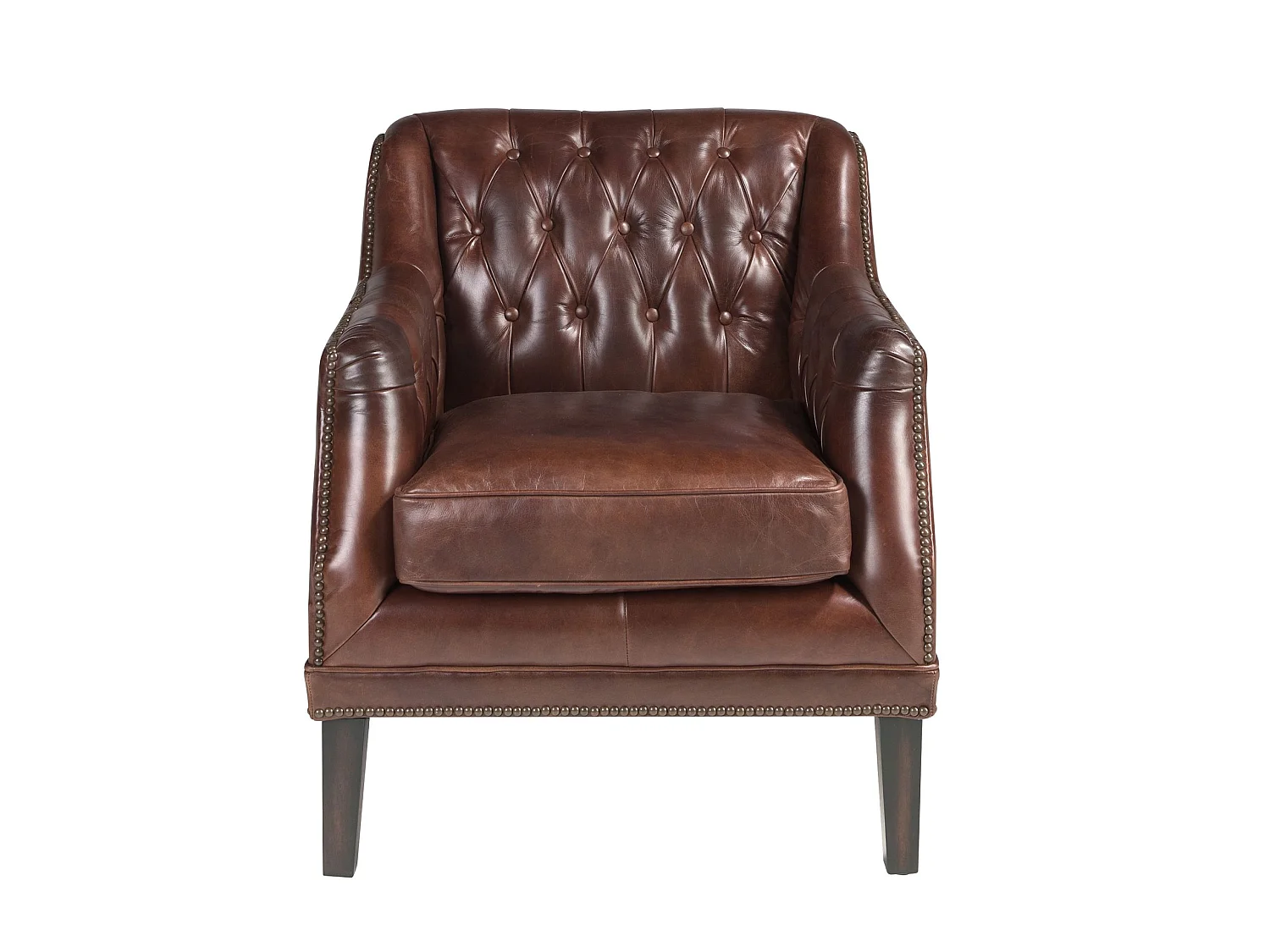 Fauteuil Chester en cuir marron cognac 5204 ANGEL CERDA