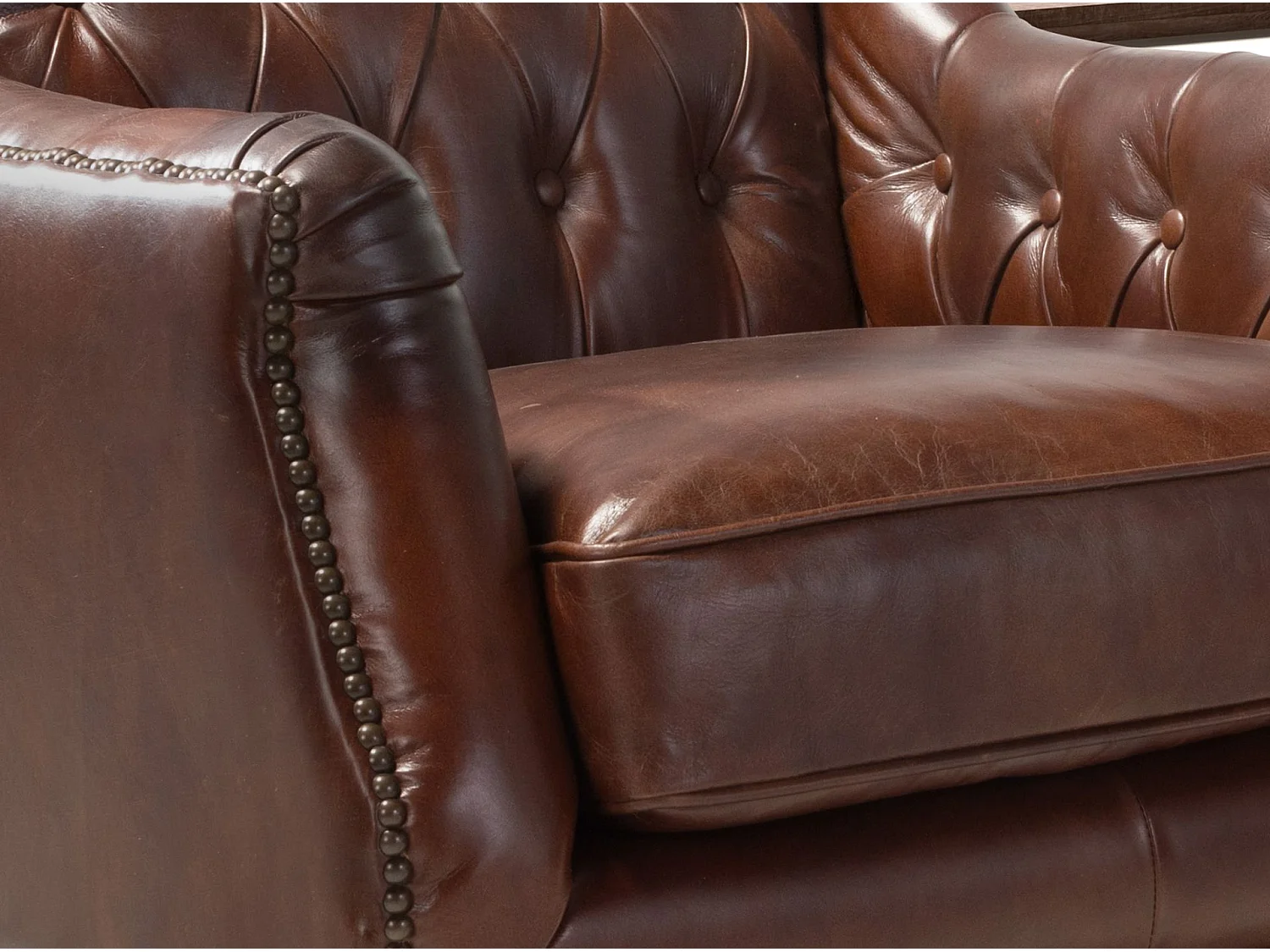 Fauteuil Chester en cuir marron cognac 5204 ANGEL CERDA
