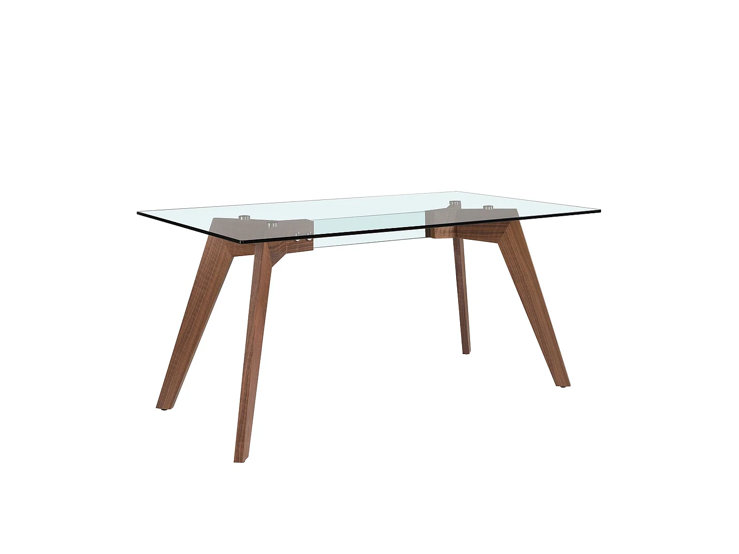 Mesa comedor rectangular cristal templado y nogal 1031-150x95 ANGEL CERDA