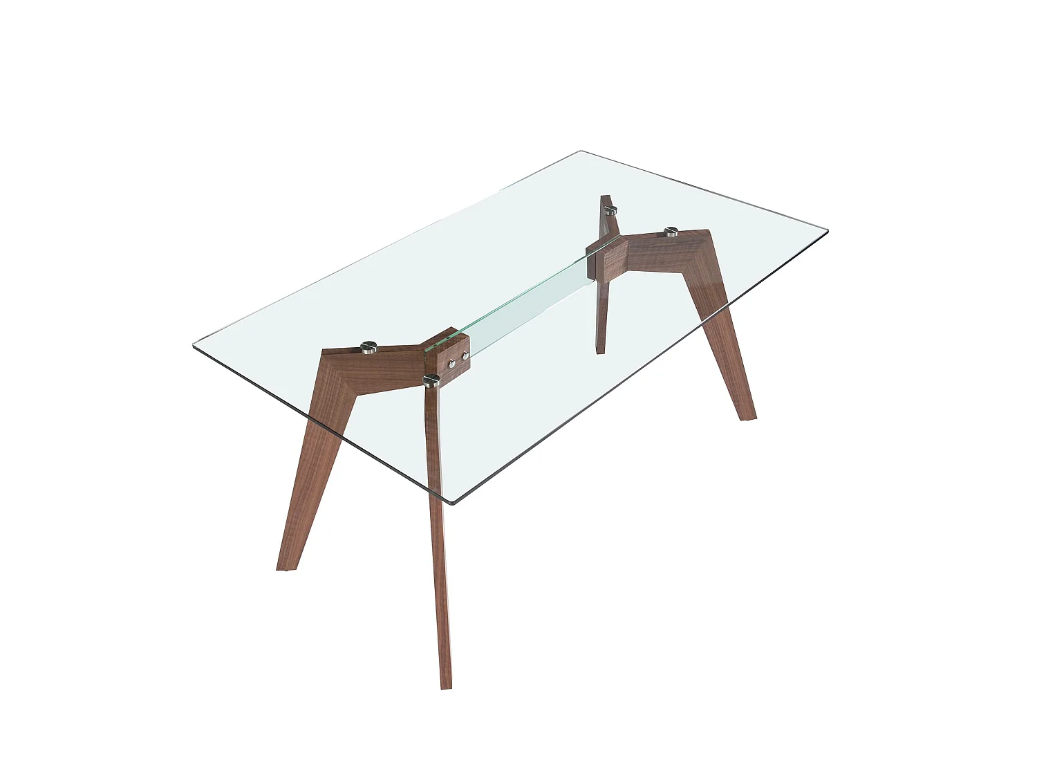 Mesa comedor rectangular cristal templado y nogal 1031-150x95 ANGEL CERDA