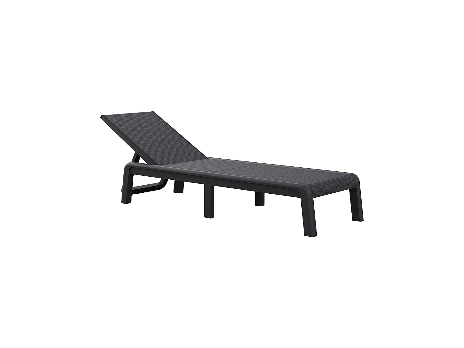 Lettino Prendisole Shawinigan, Peso Supportato 110 kg, Nero Antracite, Sdraio da Giardino