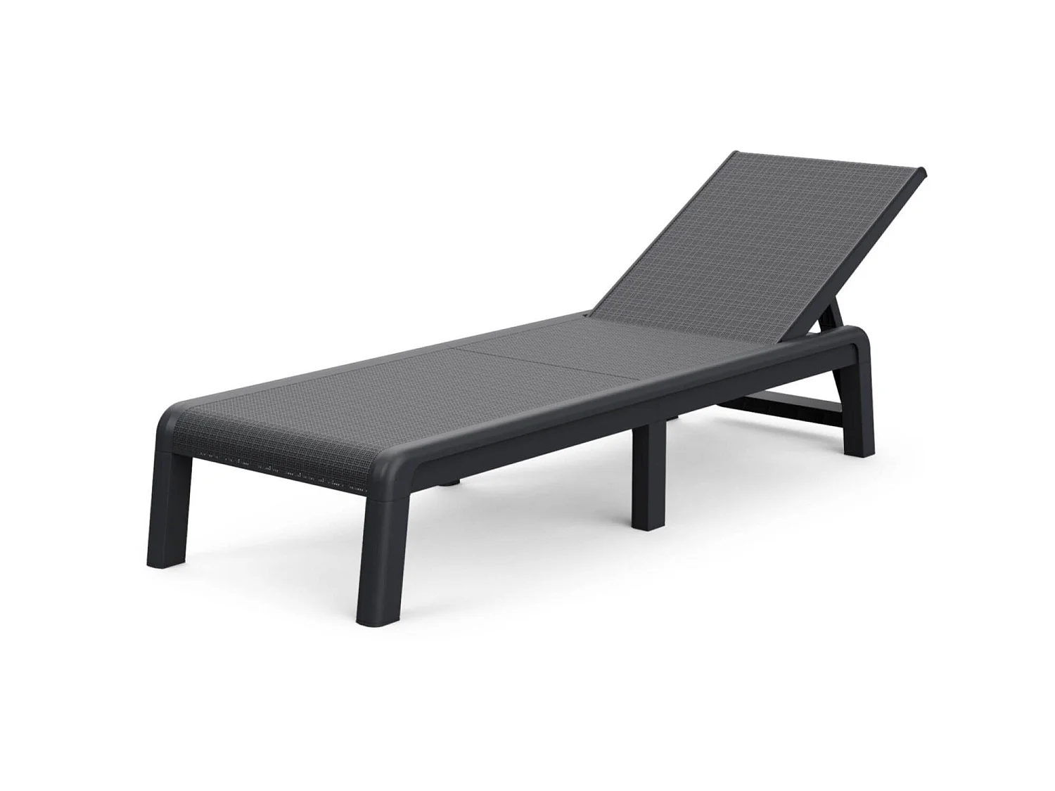 Lettino Prendisole Shawinigan, Peso Supportato 110 kg, Nero Antracite, Sdraio da Giardino