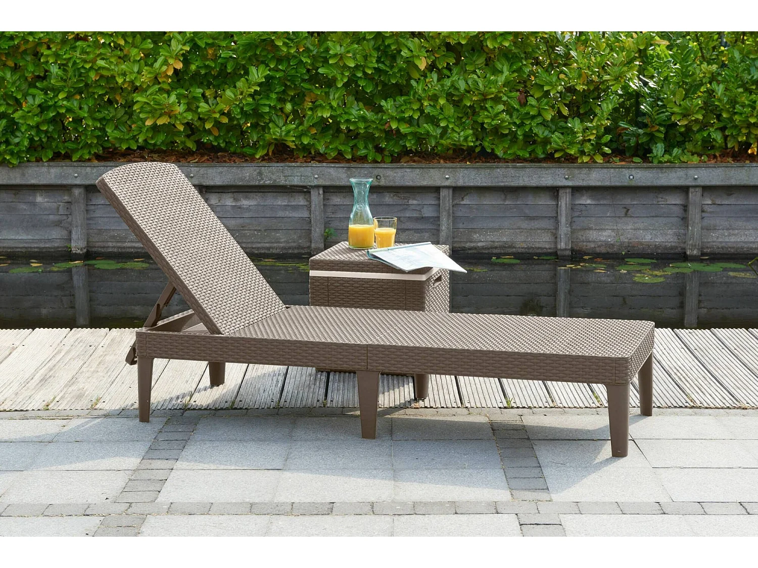 Lettino Prendisole Glace, Peso Supportato 110 kg, Grigio Tortora, Sdraio da Giardino