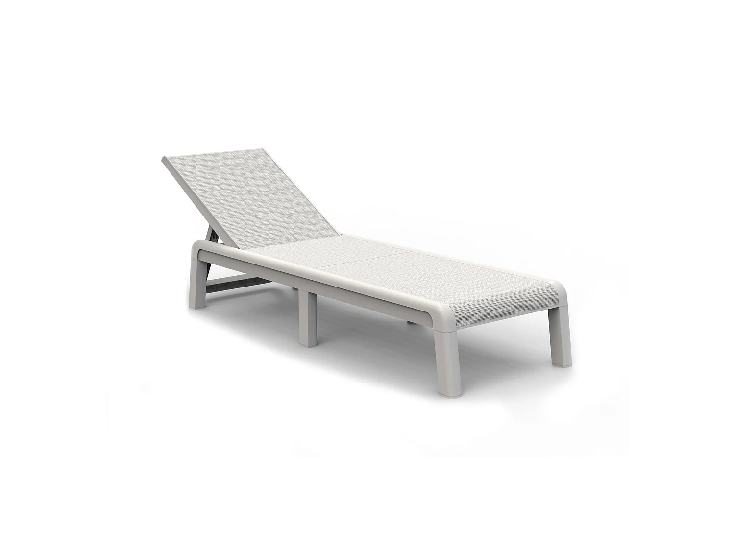 Shawinigan zonneligbed, draagvermogen 110 kg, 58x188x29h cm wit, tuinligstoel, kunststof frame, zithoogte 29 cm