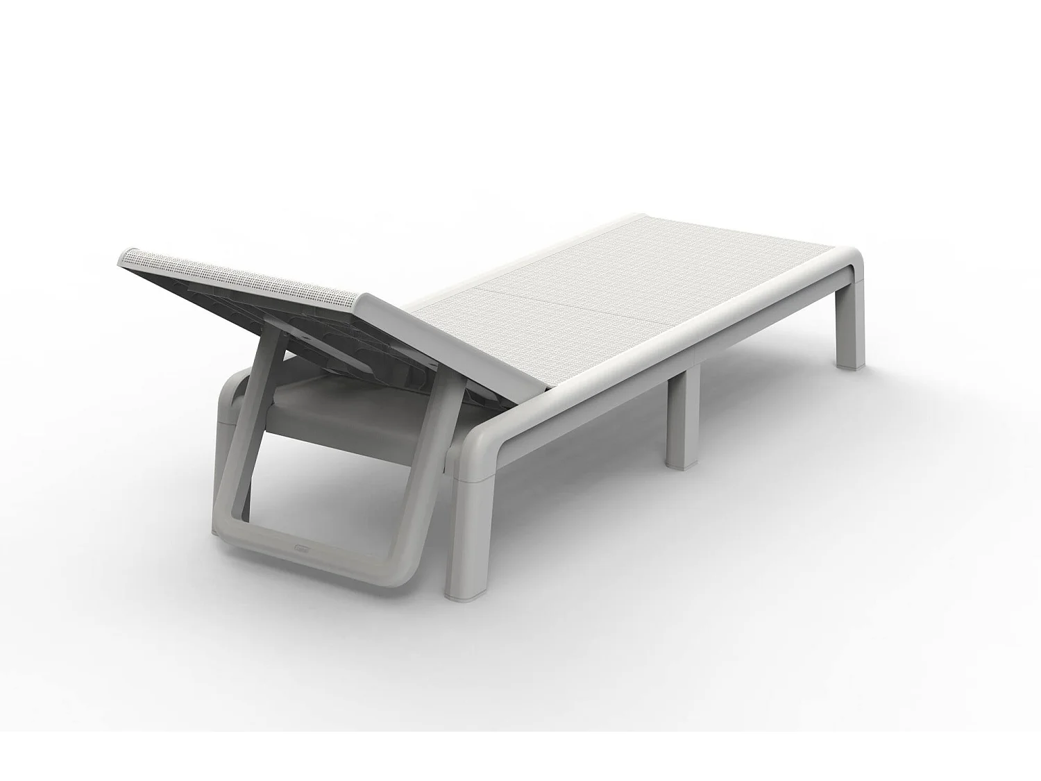 Shawinigan zonneligbed, draagvermogen 110 kg, 58x188x29h cm wit, tuinligstoel, kunststof frame, zithoogte 29 cm