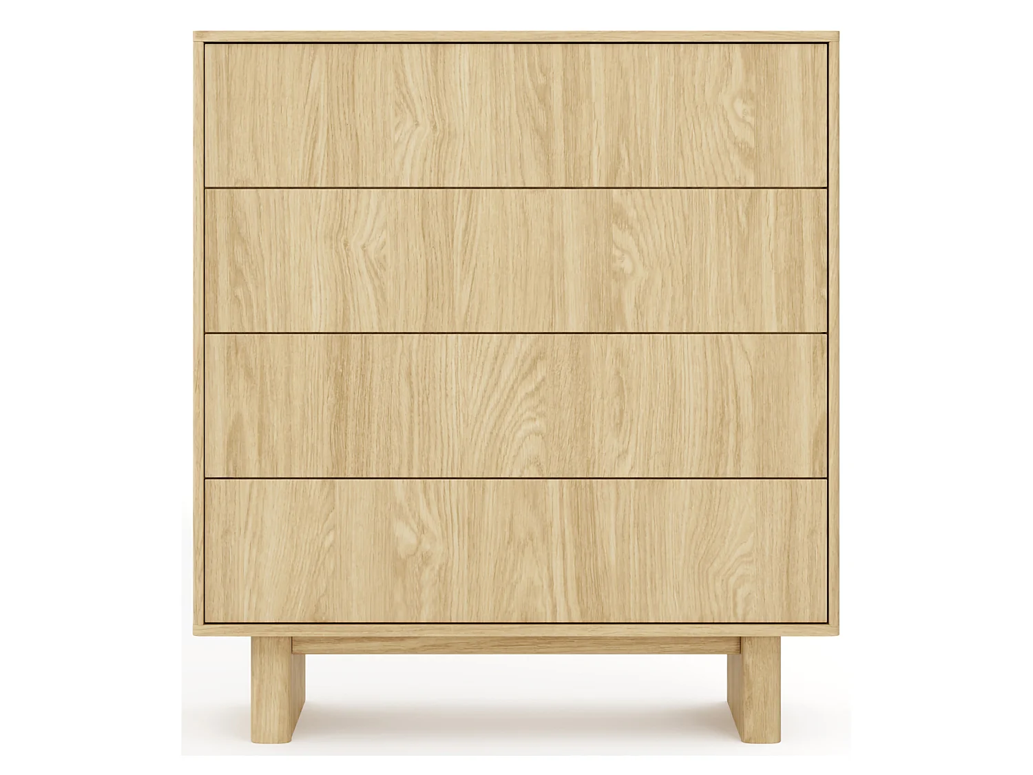 Kommode Hasavato, 4 Schubladen, 94x38x104h cm Eichenbraun, Anrichte, ein Regal, Schiebetür