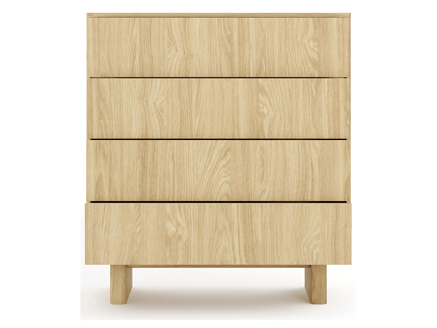 Kommode Hasavato, 4 Schubladen, 94x38x104h cm Eichenbraun, Anrichte, ein Regal, Schiebetür