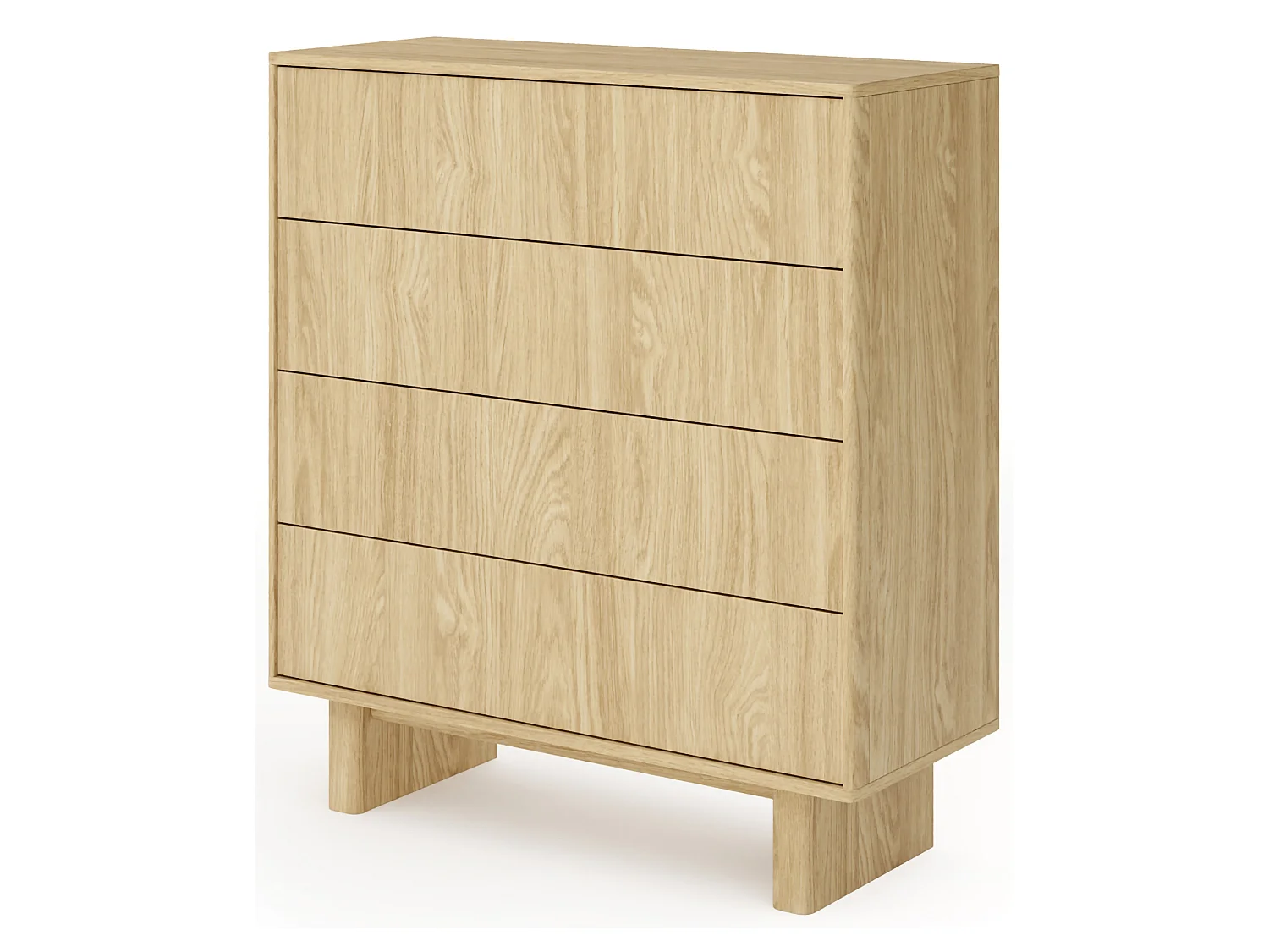 Kommode Hasavato, 4 Schubladen, 94x38x104h cm Eichenbraun, Anrichte, ein Regal, Schiebetür