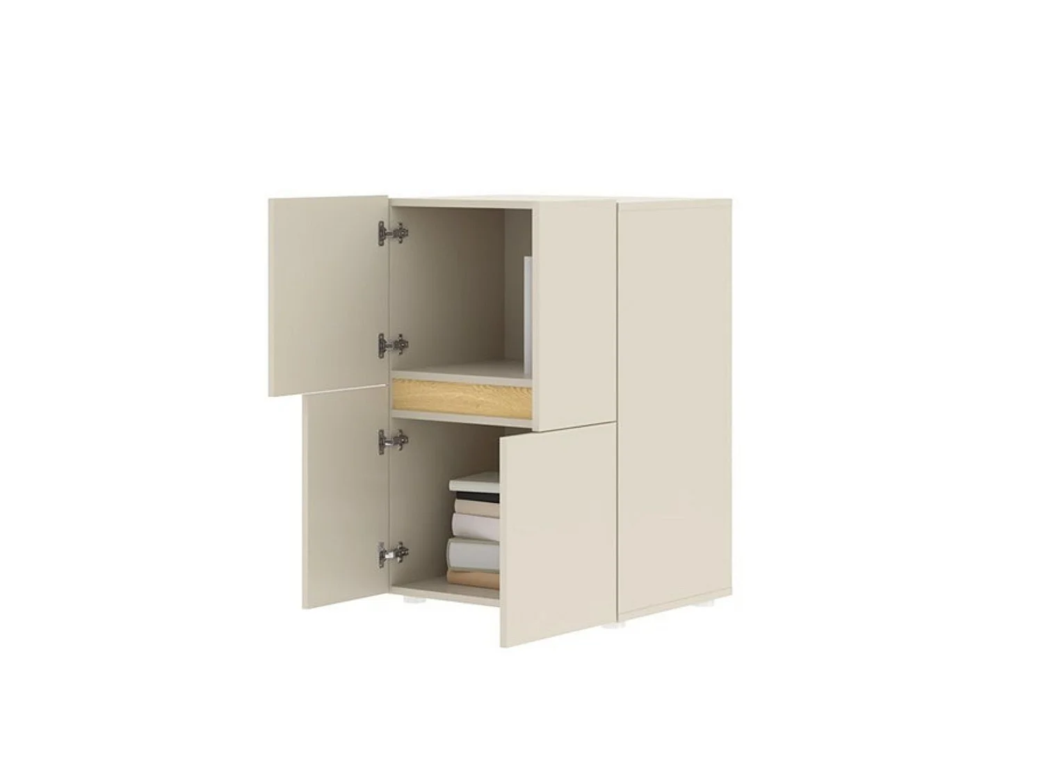Credenza Lerinito, un Ripiano, 60x42x84h cm Beige Cashmere, Madia, 2 Vani, Apertura Battente