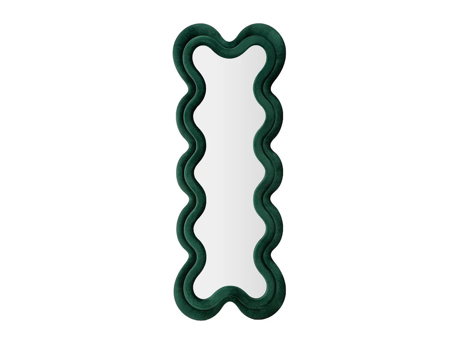 Miroir Lari, Structure en Bois Noble, 4x160h cm Vert