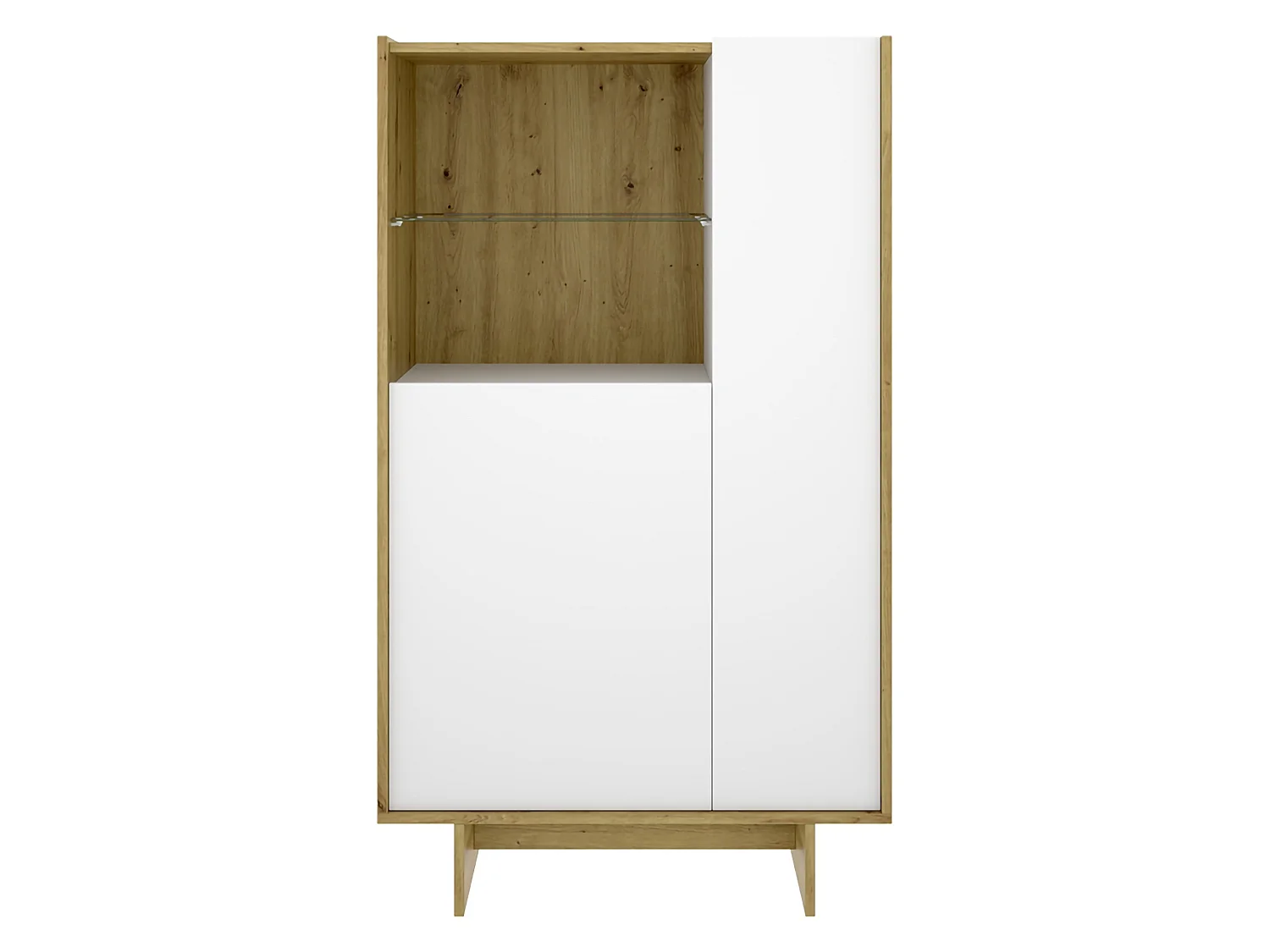 Credenza Edgewood, 4 Ripiani, 30x81x138h cm Bianco, Madia, 6 Vani, 2 Ante