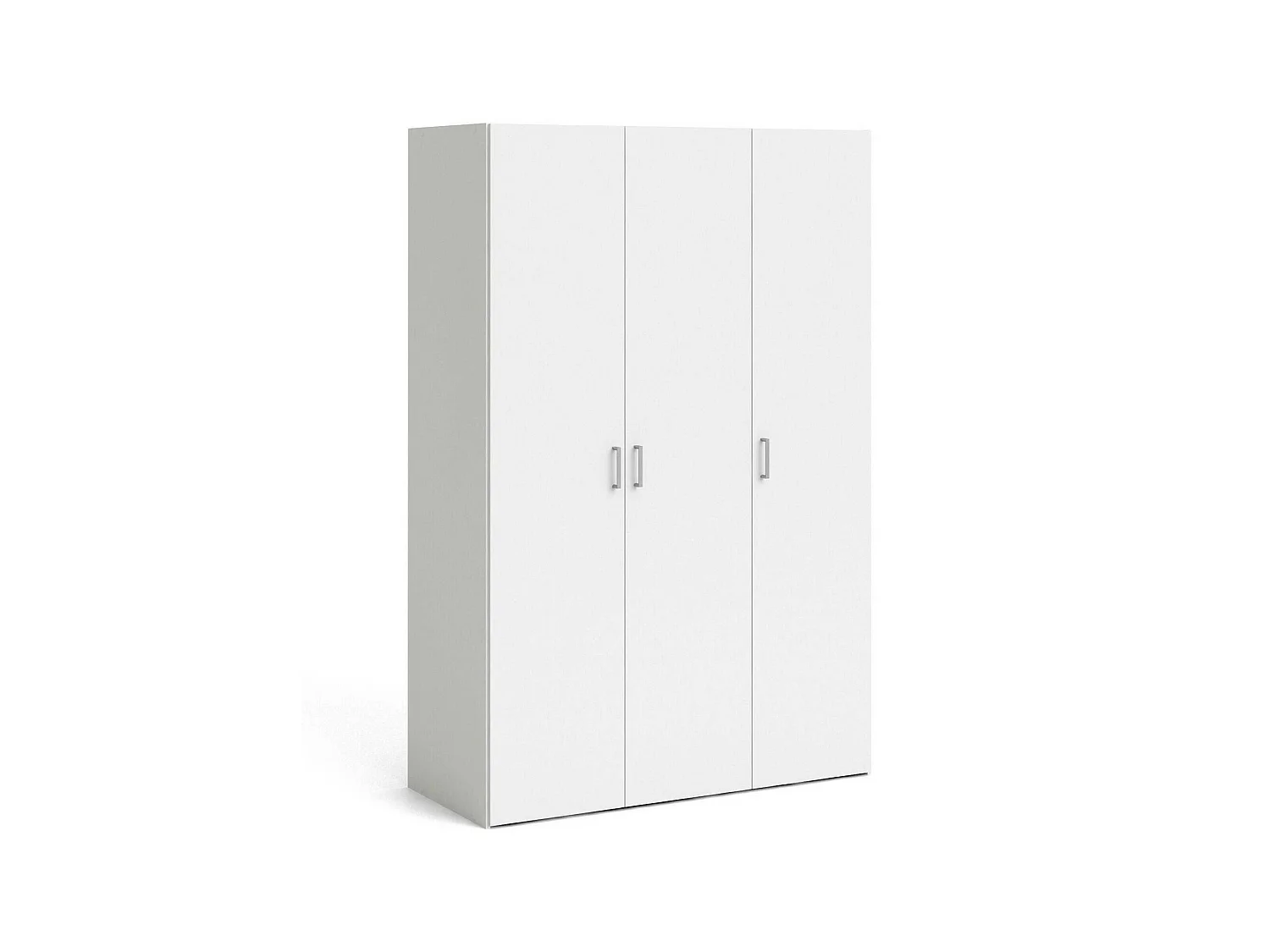 Armoire 3 Portes Dsegr, 5 Étagères, 49x115 cm Blanc, Garde-robe Chambre