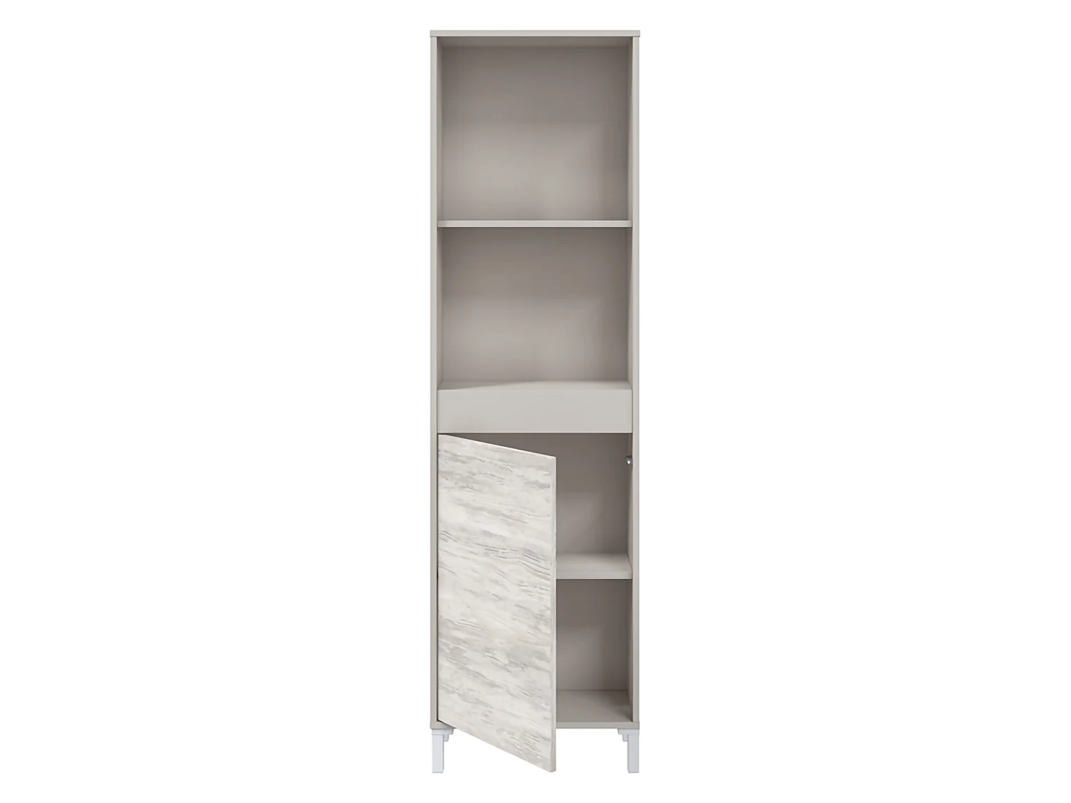 Credenza Spineda, 3 Ripiani, 49x28x174h cm Beige, Madia, Apertura Push Pull, Un'anta