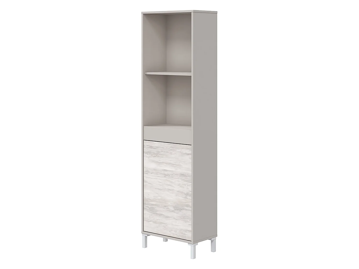 Credenza Spineda, 3 Ripiani, 49x28x174h cm Beige, Madia, Apertura Push Pull, Un'anta