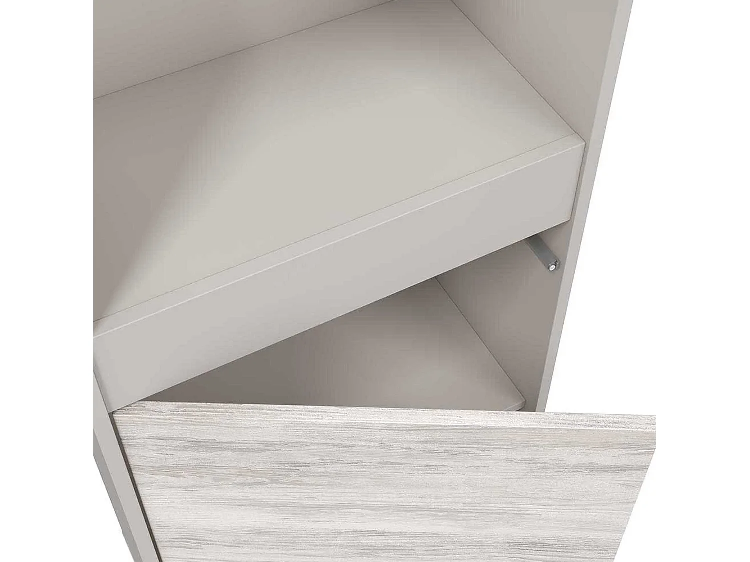 Credenza Spineda, 3 Ripiani, 49x28x174h cm Beige, Madia, Apertura Push Pull, Un'anta