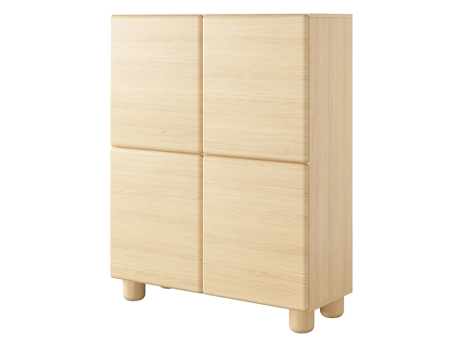 Anrichte Hamola, 6 Regale, 100x38x125h cm Eiche Braun, Sideboard, Schwenktüren, 4 Türen