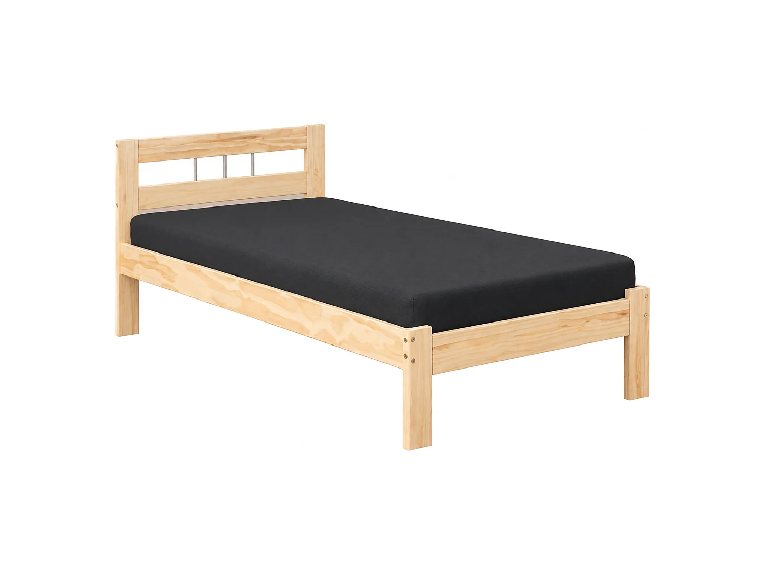 Einzelbett Lozzolo, 90x200 cm Matratze, Eichenbraun, Doppelbett, Fußfarbton Eiche