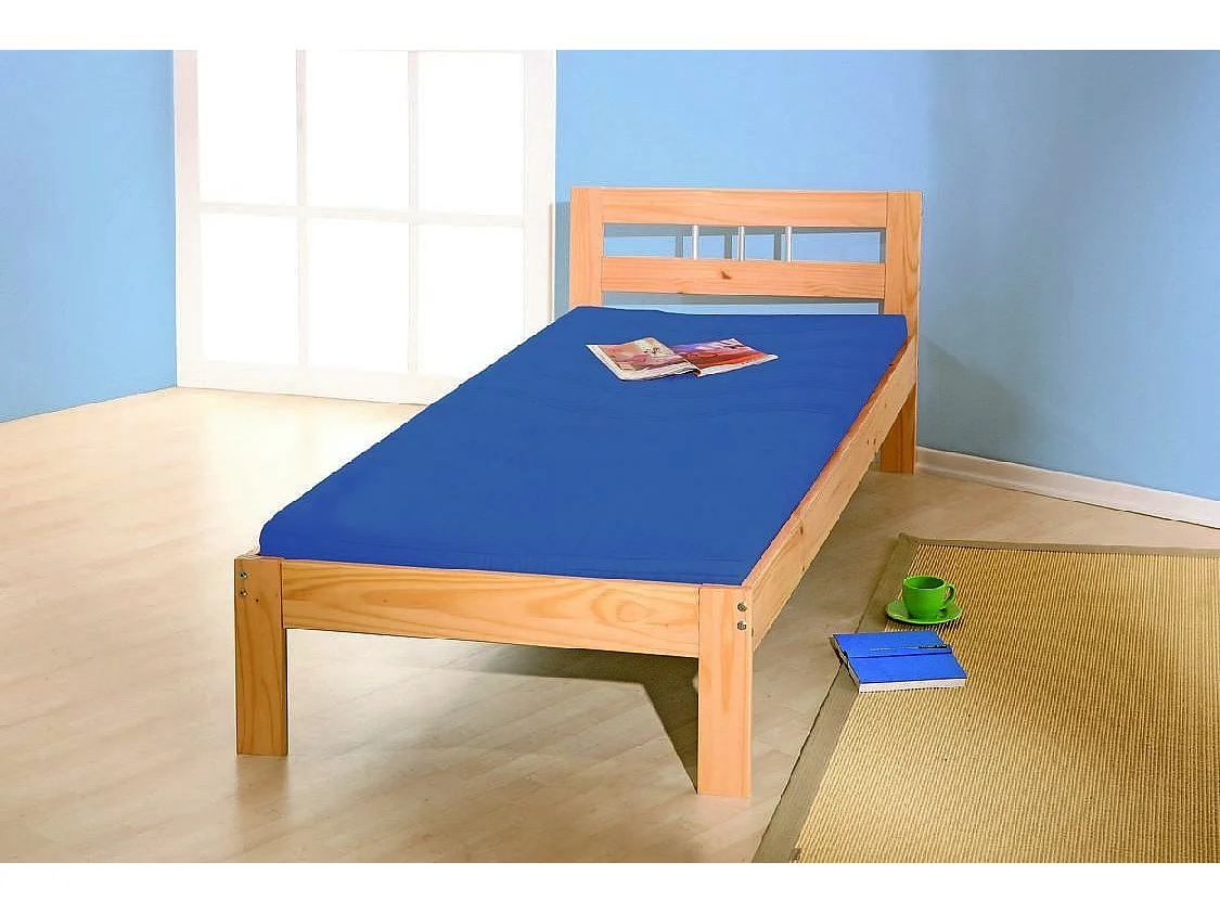 Einzelbett Lozzolo, 90x200 cm Matratze, Eichenbraun, Doppelbett, Fußfarbton Eiche