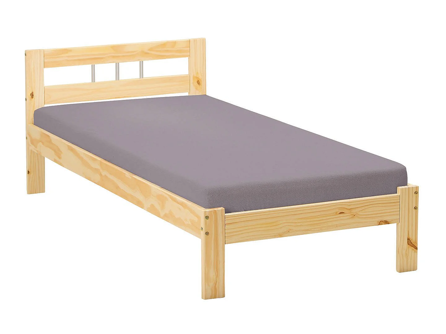 Einzelbett Lozzolo, 90x200 cm Matratze, Eichenbraun, Doppelbett, Fußfarbton Eiche