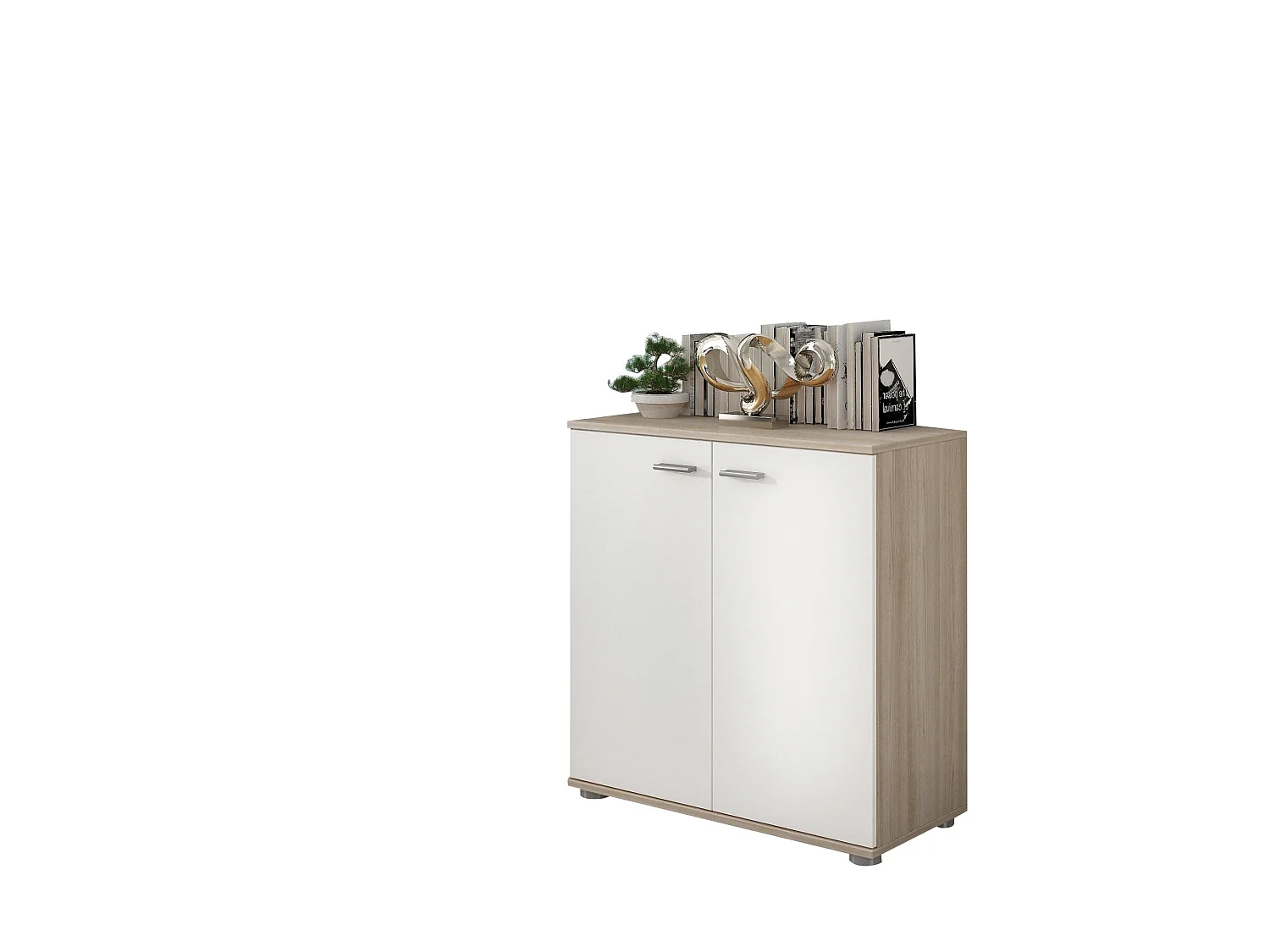 Sideboard Osteno, ein Regal, 68x34x74h cm Braun Ulme, Anrichte, Flügeltür, 2 Türen