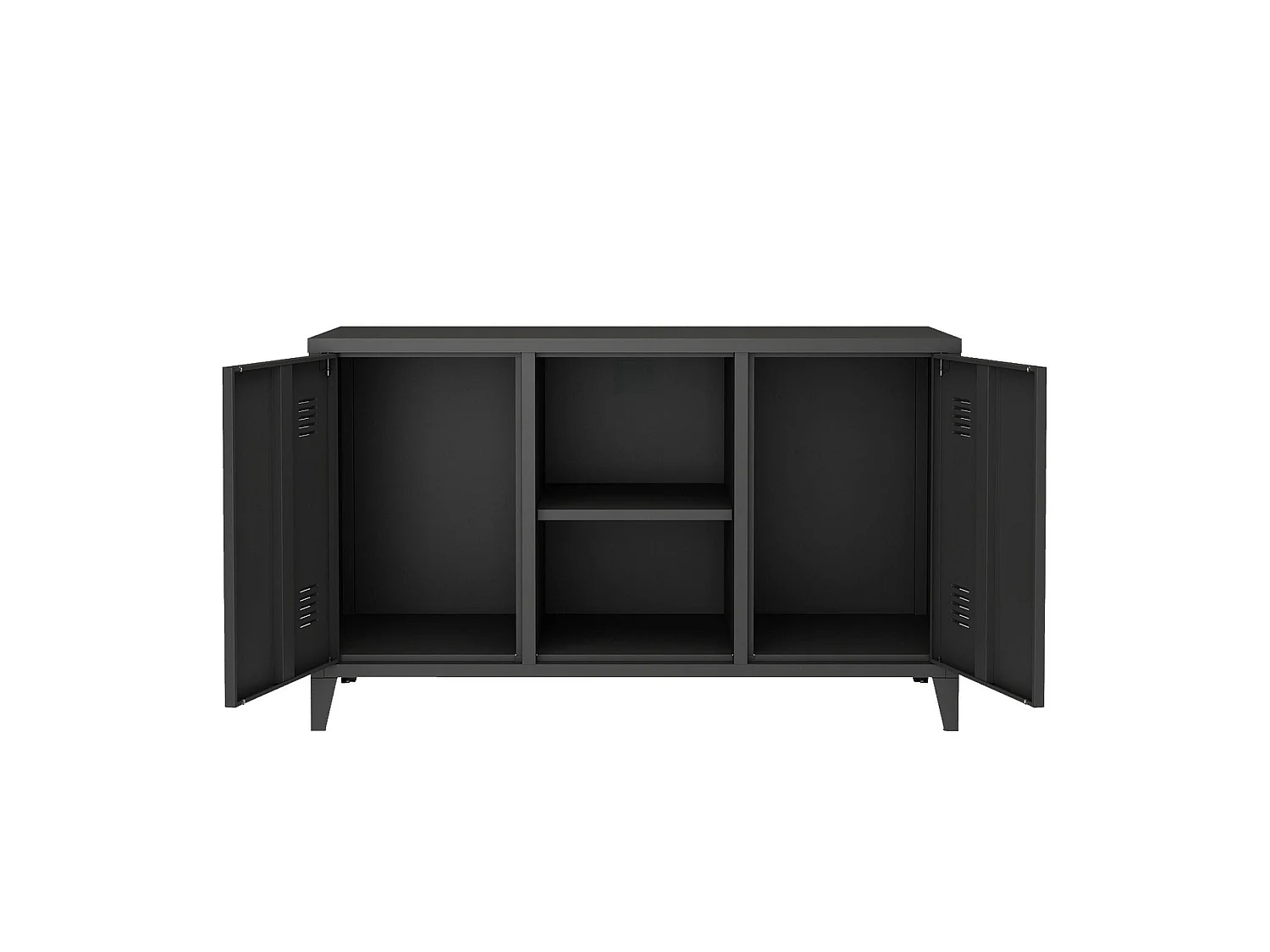 Buffet Friddi, une Étagère, 40x120x73h cm, Gris Ardoise, Enfilade