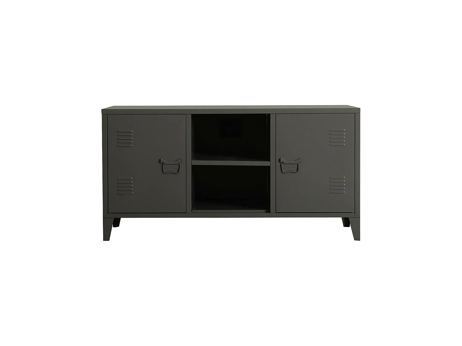 Buffet Friddi, une Étagère, 40x120x73h cm, Gris Ardoise, Enfilade