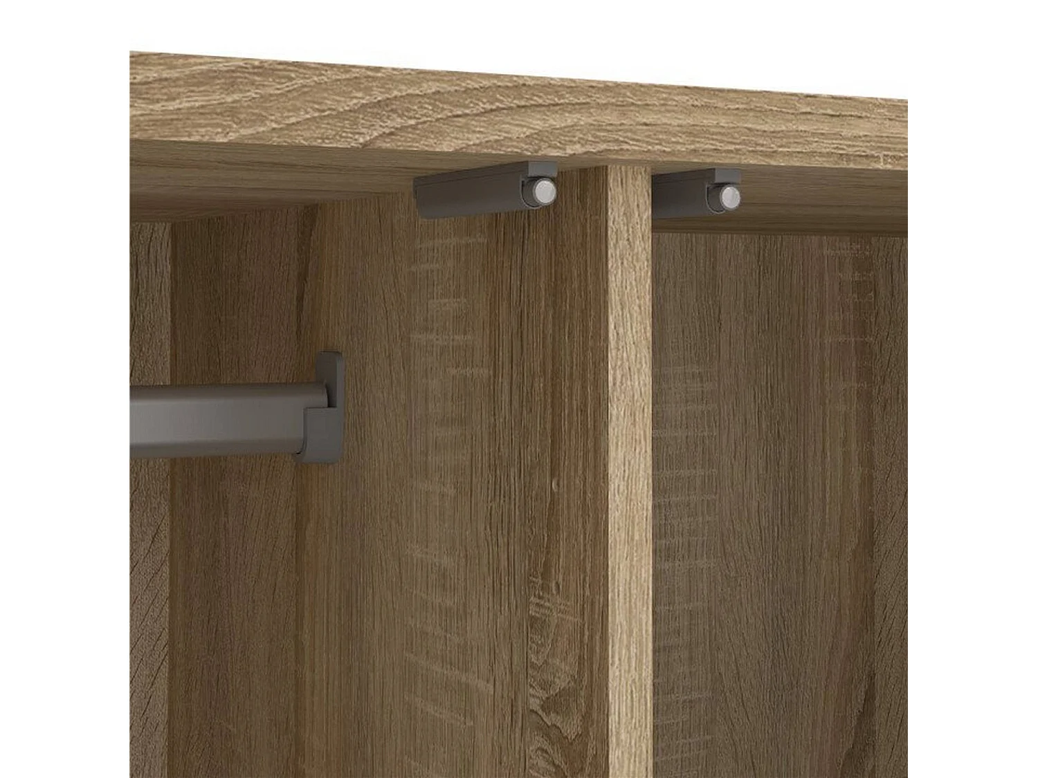 Guardaroba 2 Ante Germano, Maniglie Incluse, 99x201h cm Marrone, Armadio Camera da Letto, Materiale Anta in Legno Nobilitato, Colore Ante Marrone