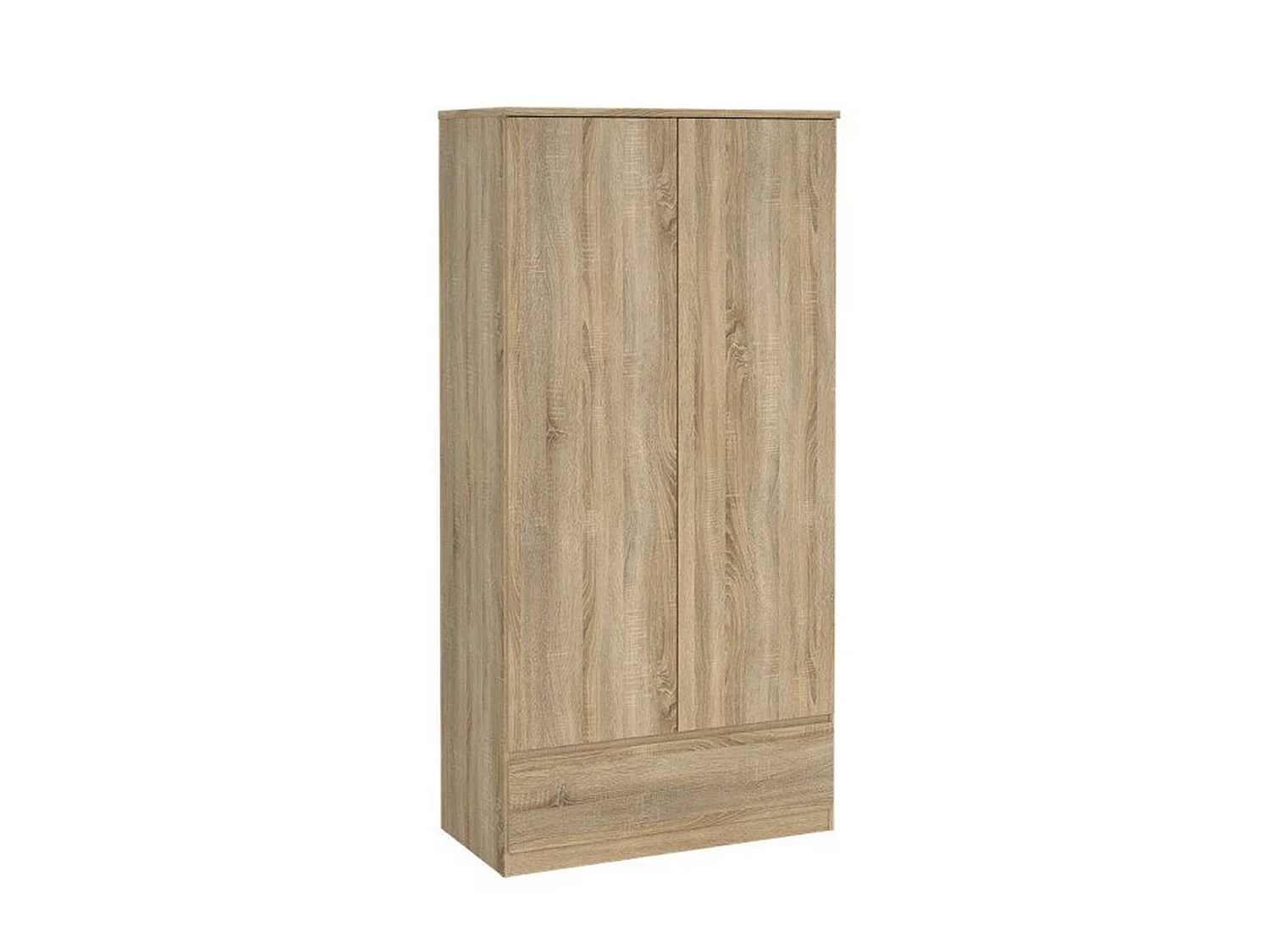 Guardaroba 2 Ante Germano, Maniglie Incluse, 99x201h cm Marrone, Armadio Camera da Letto, Materiale Anta in Legno Nobilitato, Colore Ante Marrone