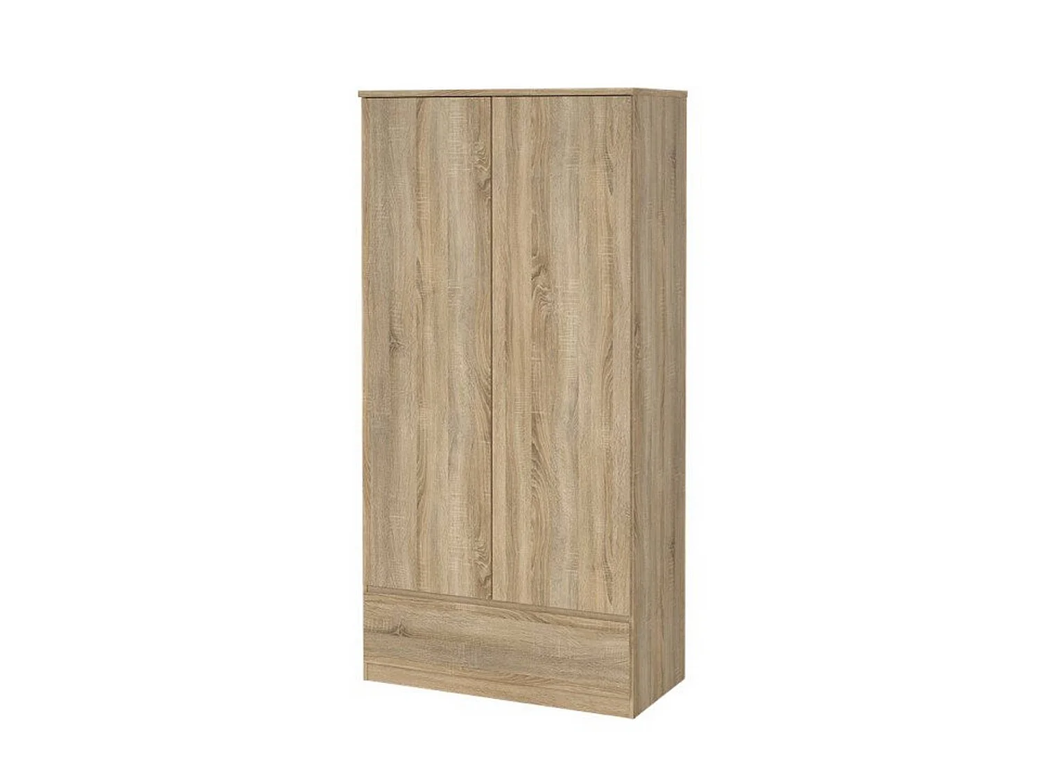 Guardaroba 2 Ante Germano, Maniglie Incluse, 99x201h cm Marrone, Armadio Camera da Letto, Materiale Anta in Legno Nobilitato, Colore Ante Marrone