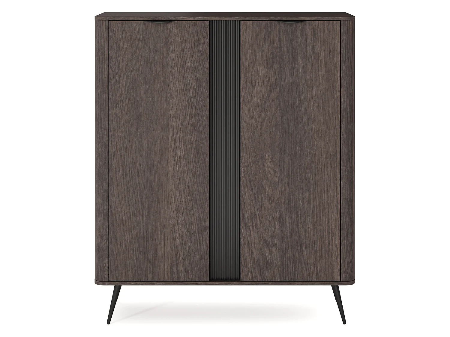 Sideboard Hazamale, 2 Regale, 113x38x134h cm Nussbraun, Anrichte, Klapptüren, 2 Türen