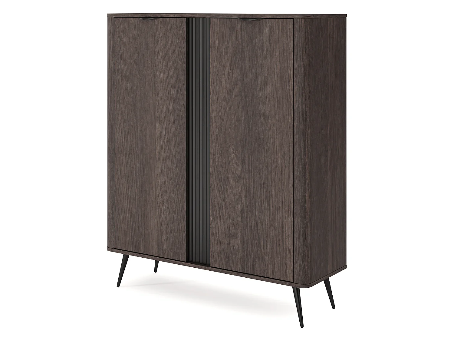 Sideboard Hazamale, 2 Regale, 113x38x134h cm Nussbraun, Anrichte, Klapptüren, 2 Türen