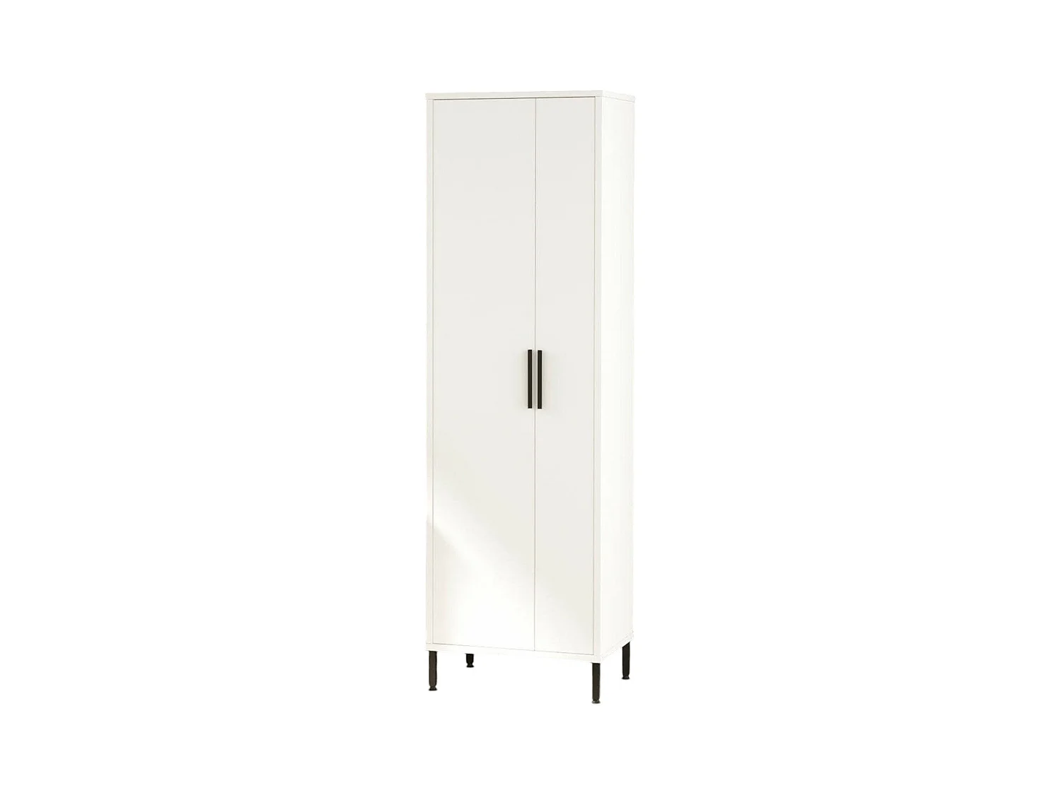 Armadio Multiuso 1 Anta Niala, 4 Ripiani, 50x165h cm Bianco, Appendiabiti, Un'anta