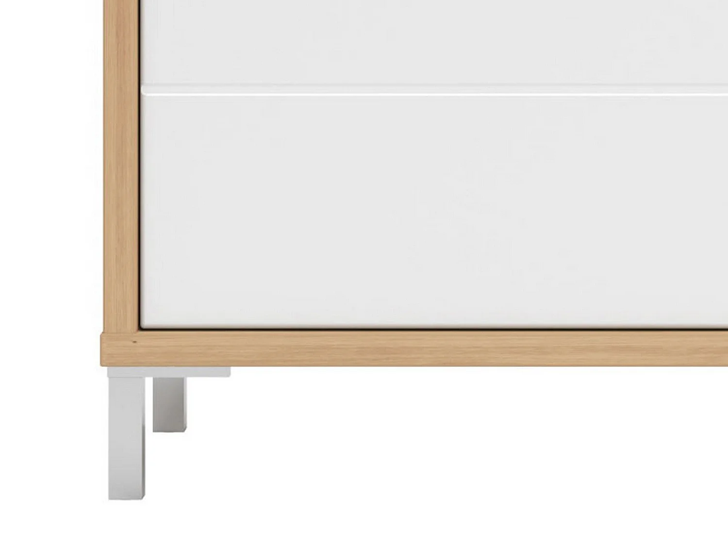 Buffet Procopio, 4 tiroirs, 108x40x87h cm Chêne Blanc Nœuds, Enfilade, une étagère, Portes battantes, coulissantes