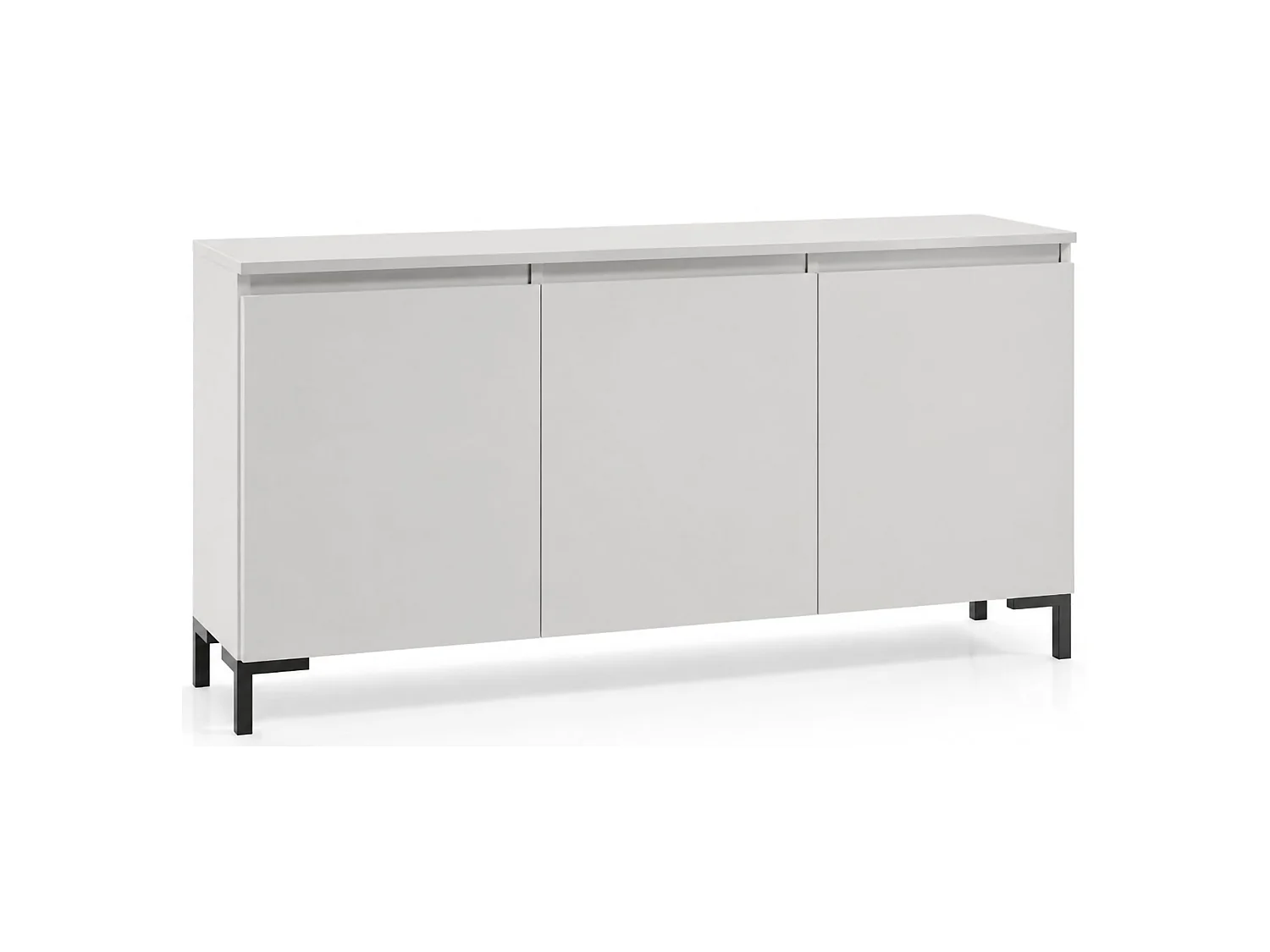 Credenza Milarele, 3 Ripiani Made in Italy, 150x37x75h cm Grigio Chiaro, Madia, Apertura Battente, 3 Ante