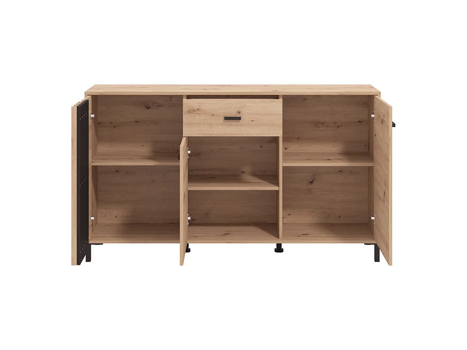 Glaubwürdigkeit Guanzate, ein Schublade, 157x40x90h cm Braun Eiche Knoten, Anrichte, 3 Regale, Flügeltür, Schiebetür