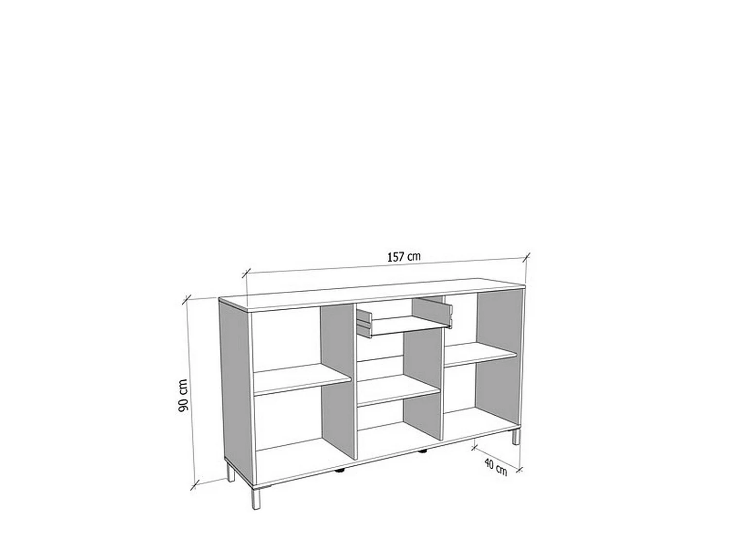 Glaubwürdigkeit Guanzate, ein Schublade, 157x40x90h cm Braun Eiche Knoten, Anrichte, 3 Regale, Flügeltür, Schiebetür