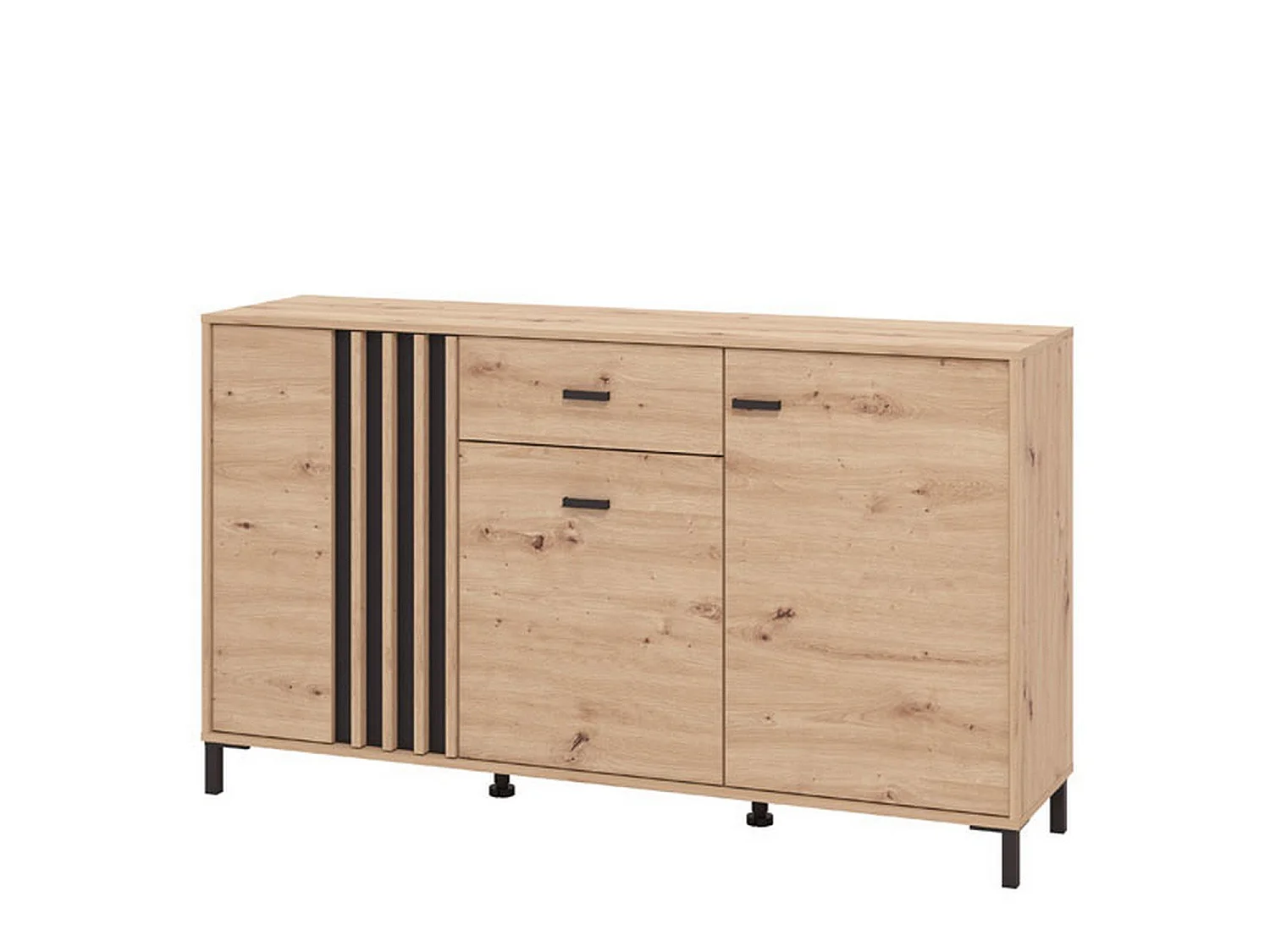 Glaubwürdigkeit Guanzate, ein Schublade, 157x40x90h cm Braun Eiche Knoten, Anrichte, 3 Regale, Flügeltür, Schiebetür