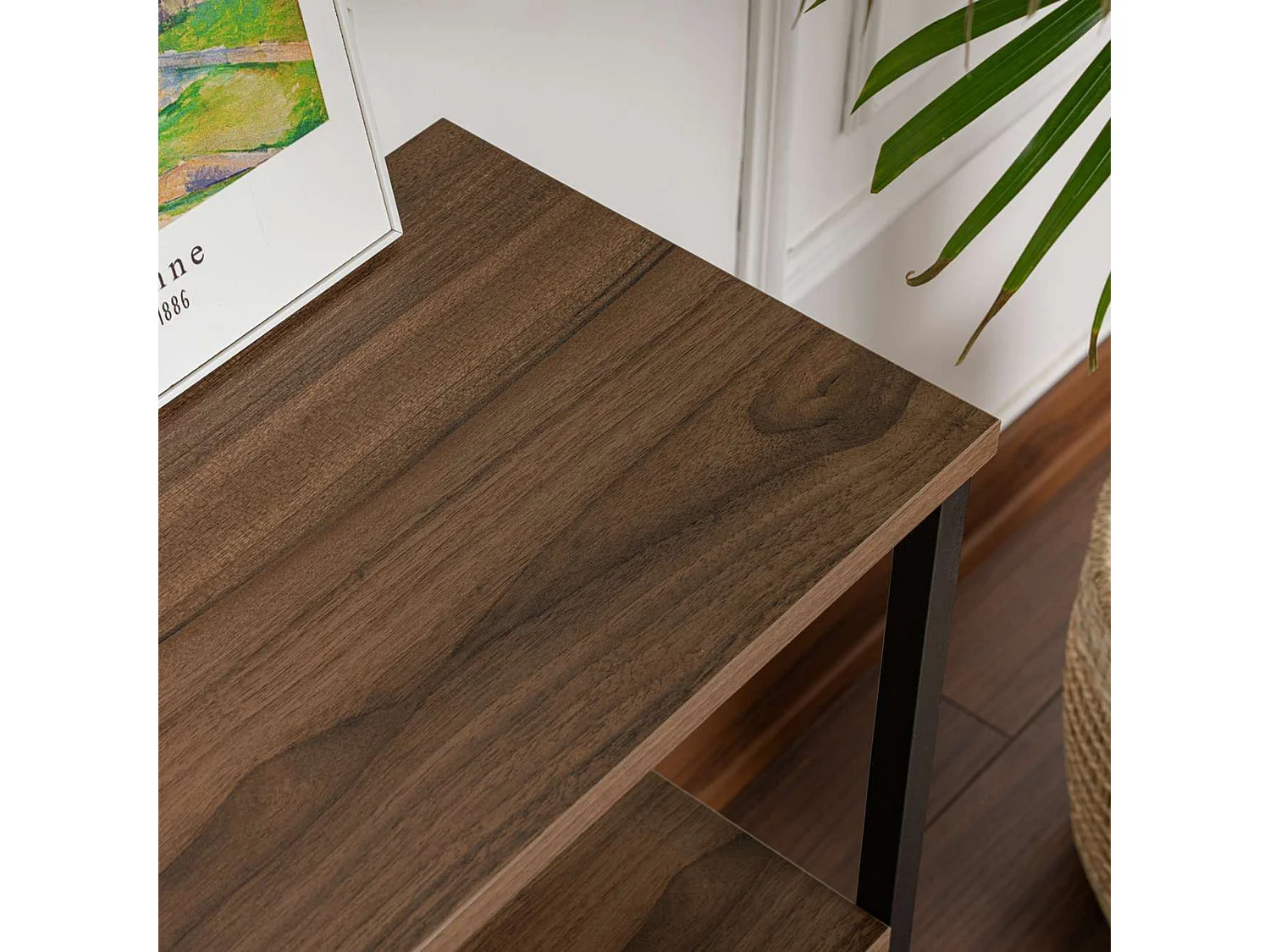 Credenza Noda, 2 Ripiani, 120x30x77h cm Marrone Noce, Madia, 3 Vani, 3 Ante