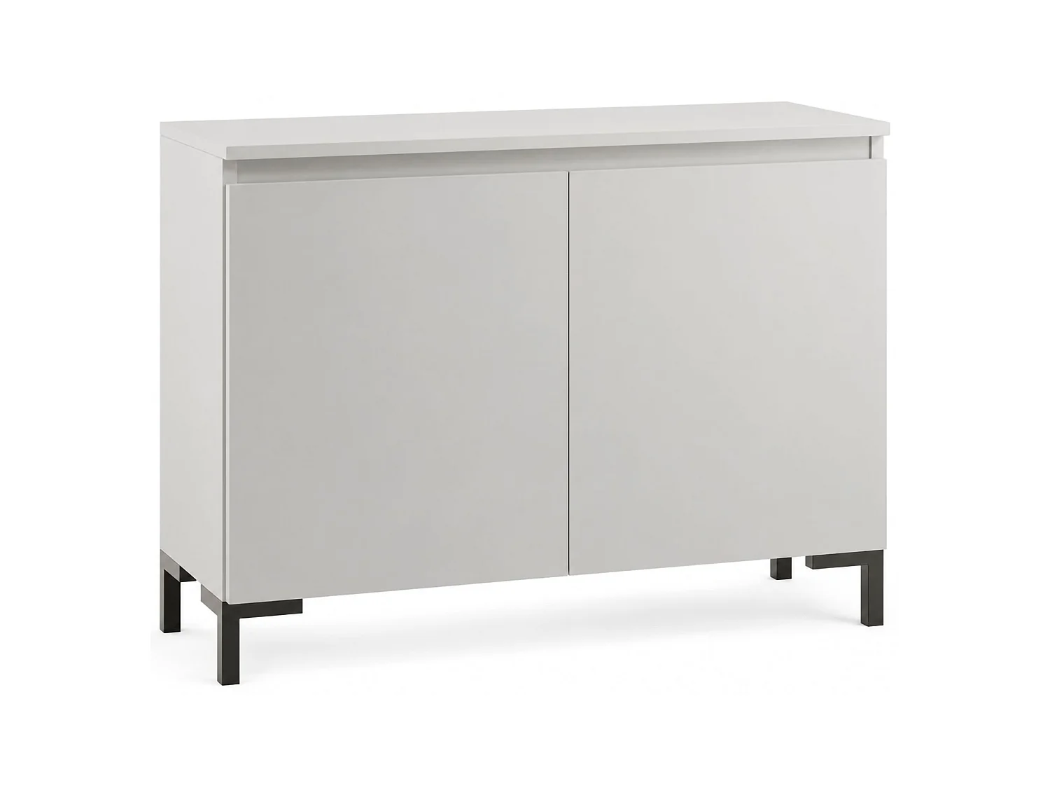 Credenza Mimakasa, 2 Ripiani Made in Italy, 100x37x75h cm Grigio Chiaro, Madia, Apertura Battente, 2 Ante